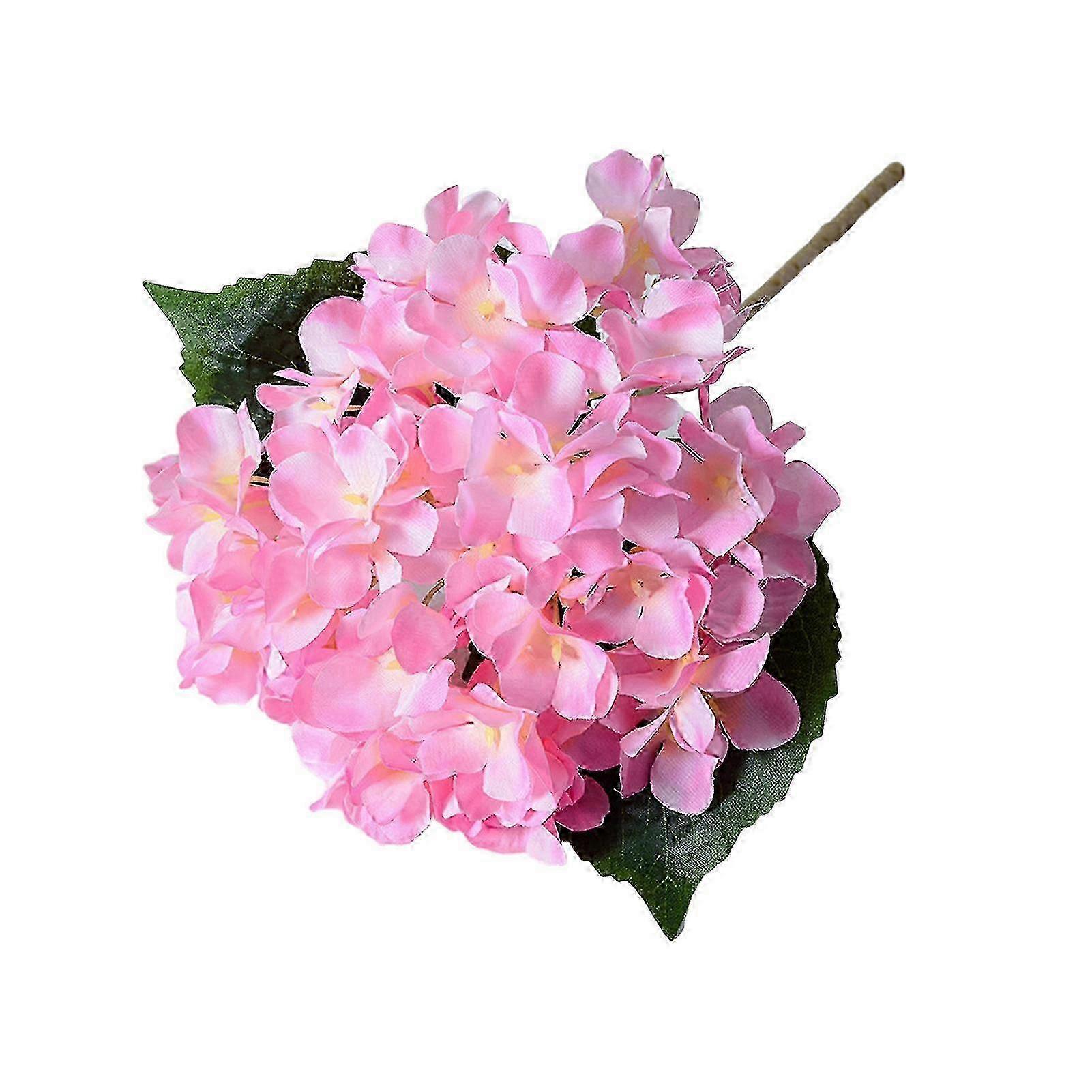 Artificial Hydrangea with Green Leaves - Realistic Faux Flower for Home, Office, Table Centerpiece
