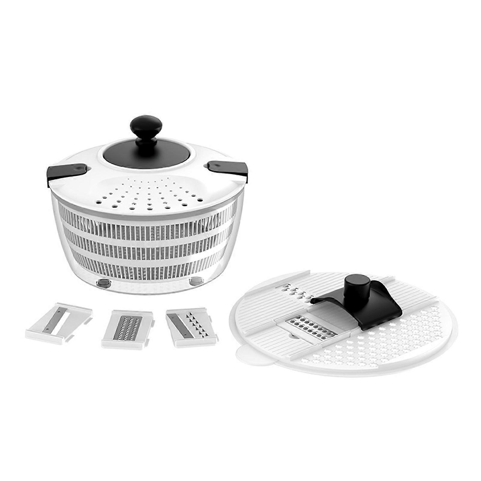 Space Saving Double Deck Salad Spinner Quick Water Removal Tool Dishwasher Safe Kitchen Addition Multicolor