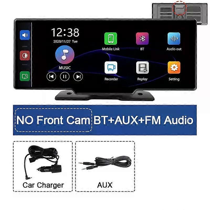 10.26 Inch Universal  Portable 4K Dash Cam  Wireless Carplay&Android Auto Car DVR GPS Navigation Rearview Camera AUX FM WIFI