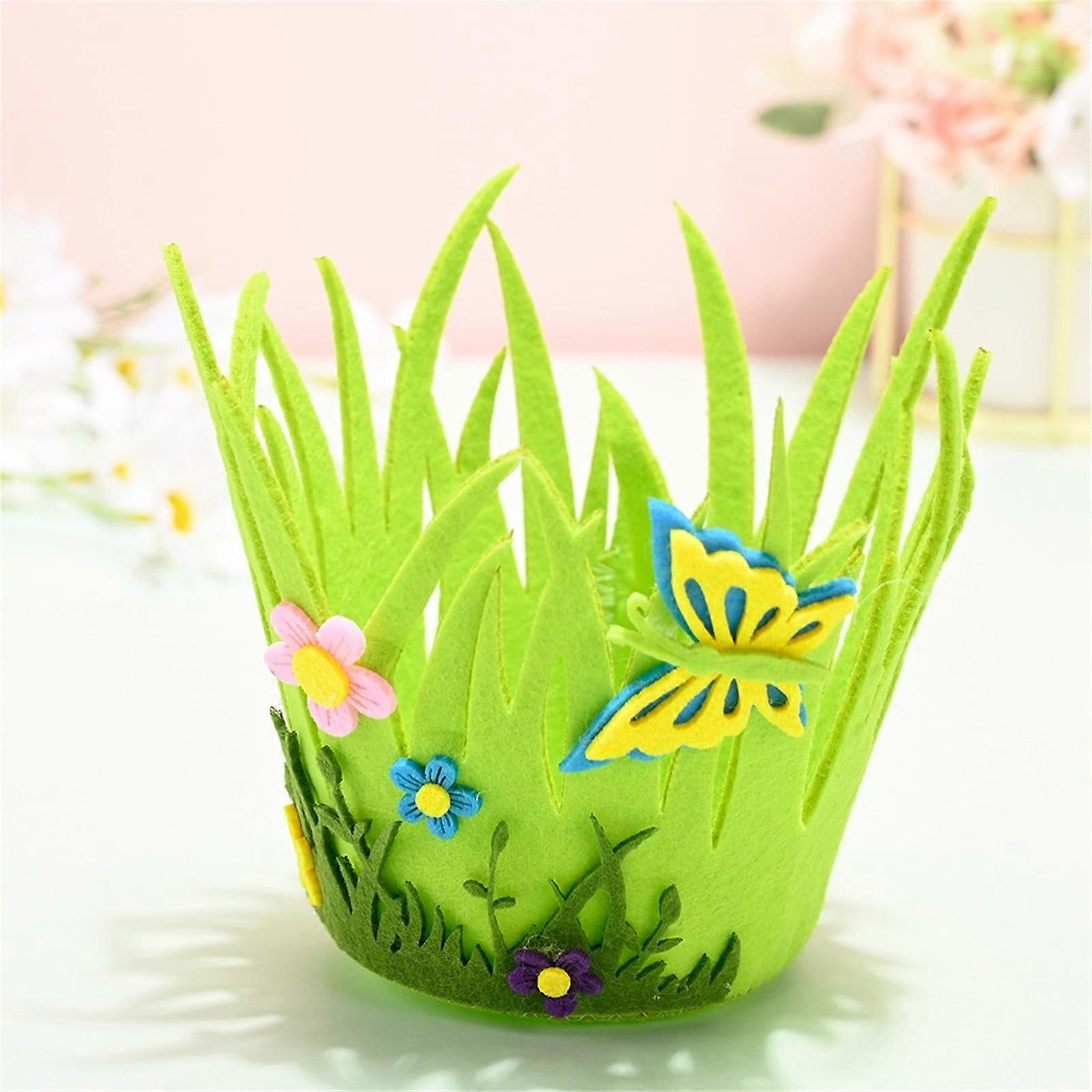 YiFudd Easter Decorations Easter Round Portable Non-woven Bucket Easter Decorations