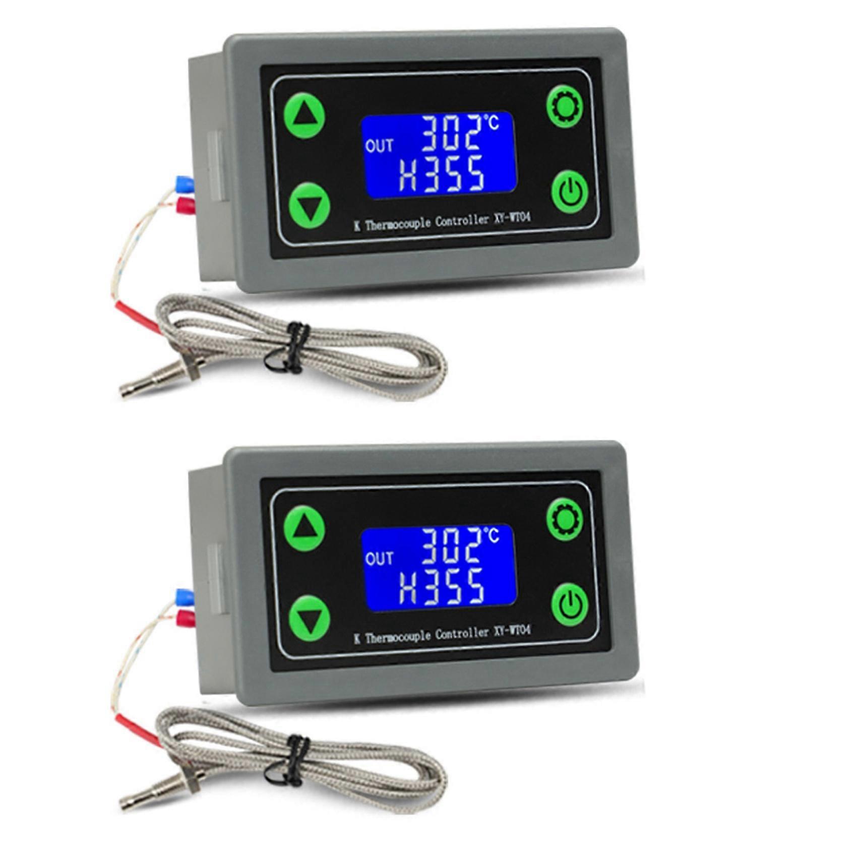 2X XY-WT04 High Temperature Digital Thermostat K-Type Thermocouple High Temperature Controller -99-999 Degrees