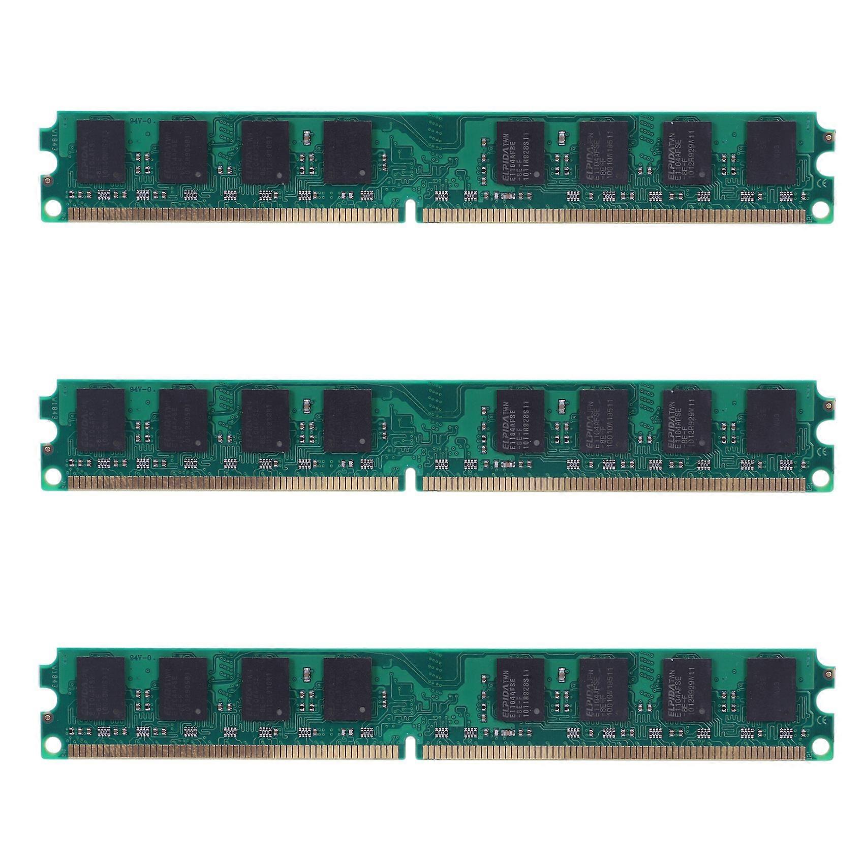 3X DDR2 800Mhz PC2 6400 2 GB 240 Pin for Desktop RAM Memory