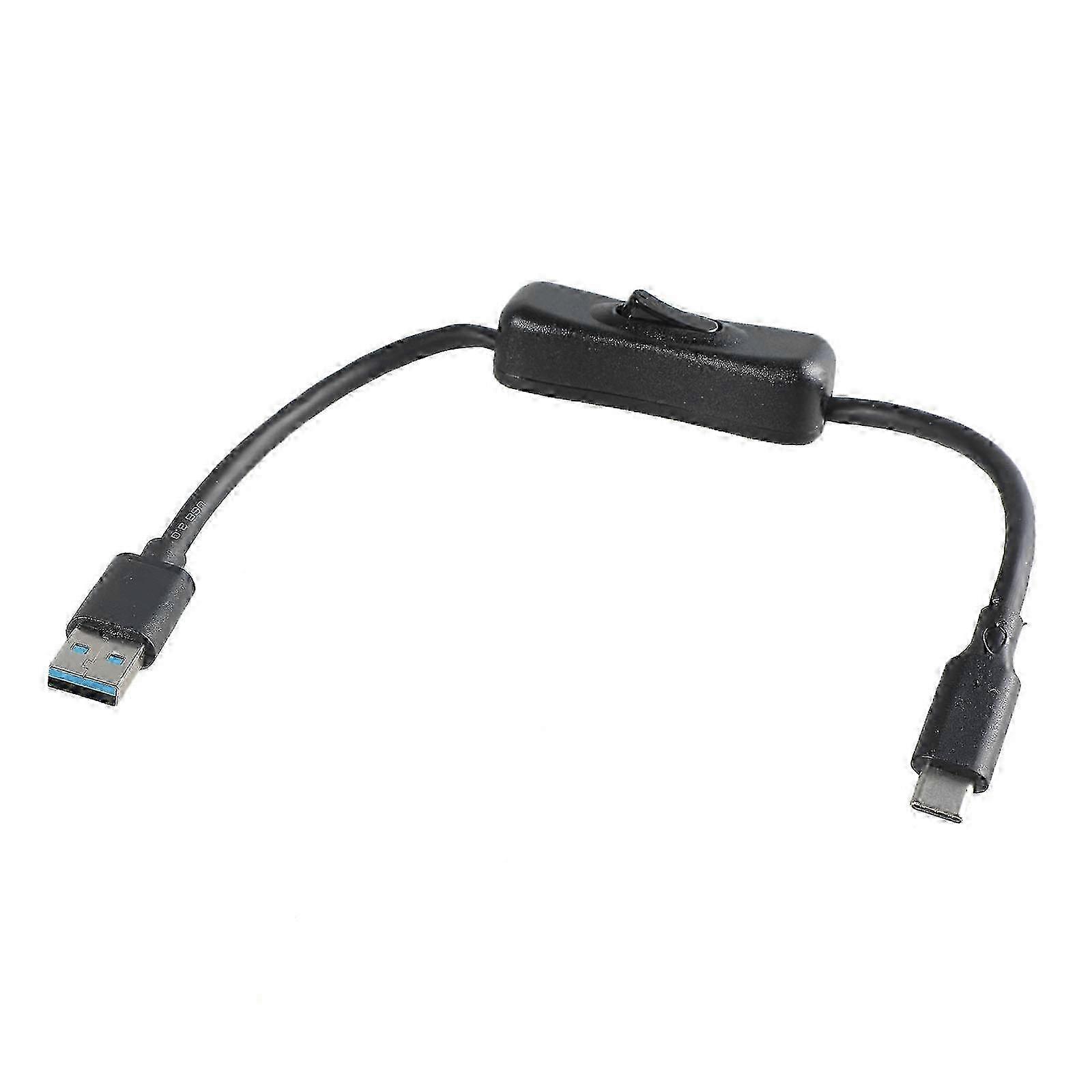Male USB 3.0 to Type C Power Cable with Switches, 60W Charging Cord Line Support 10Gbps Data Transfer for Tablet Phone w