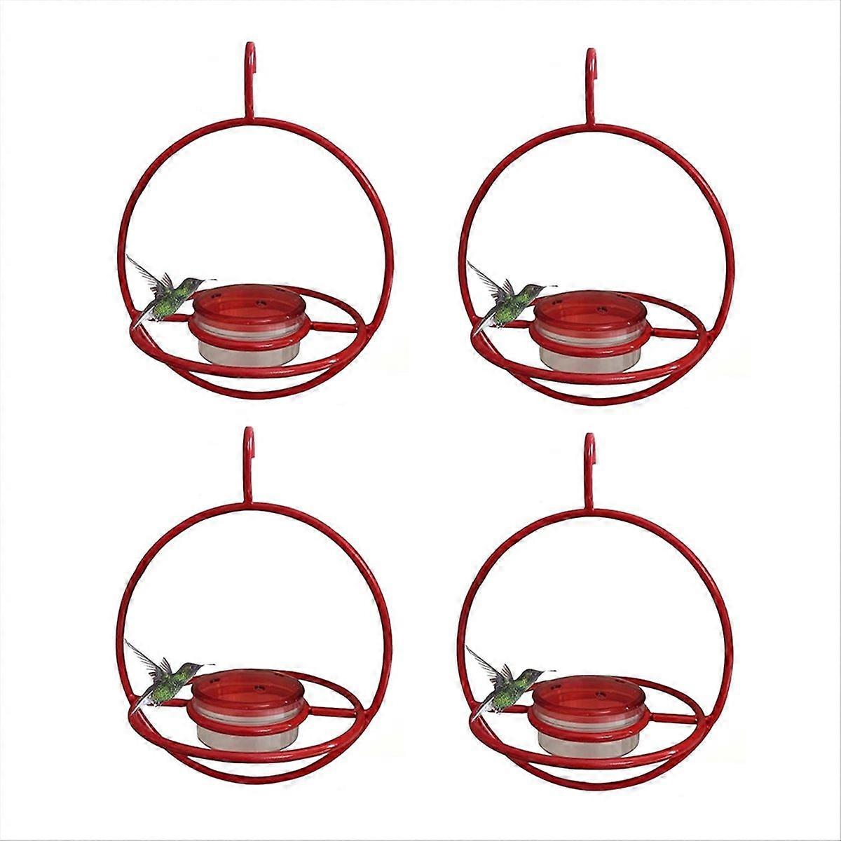 Circular Hanging Bird Feeder, Red Plastic Bowl Red