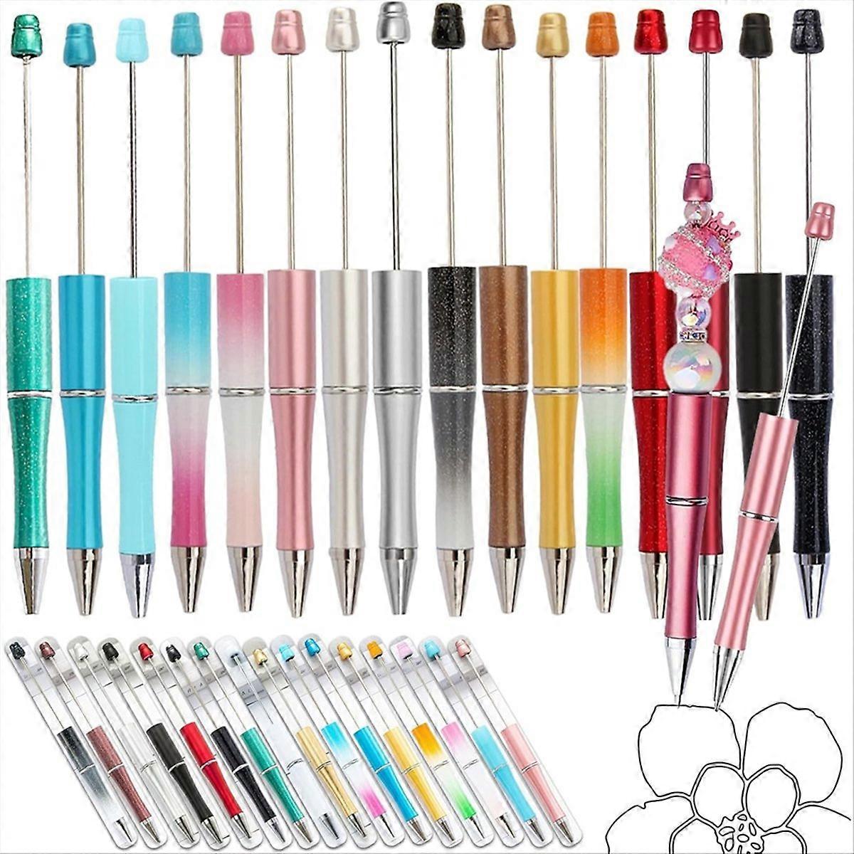 Beaded Writing Pens for Handmade 16 Colors DIY Set for School