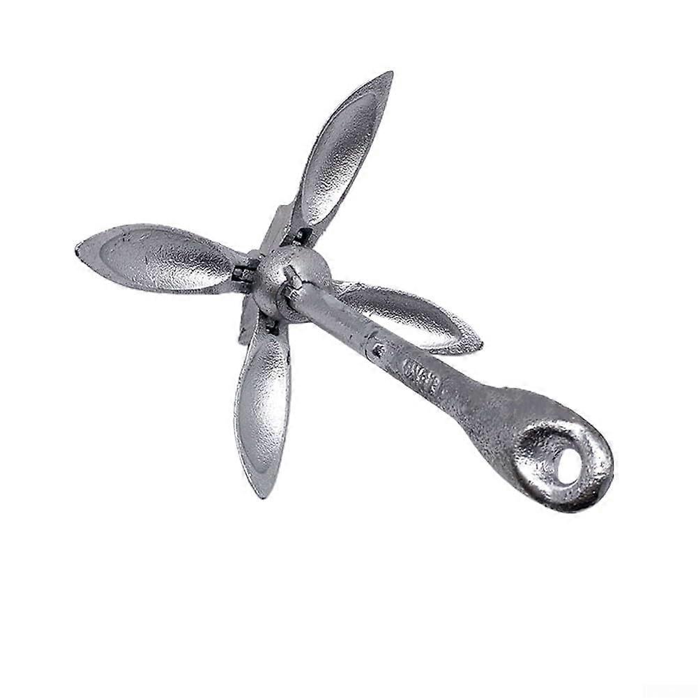 Galvanized Boat Anchor for Kayak and PWC, 4 Fluke Folding Design with Secure Anchoring Ring