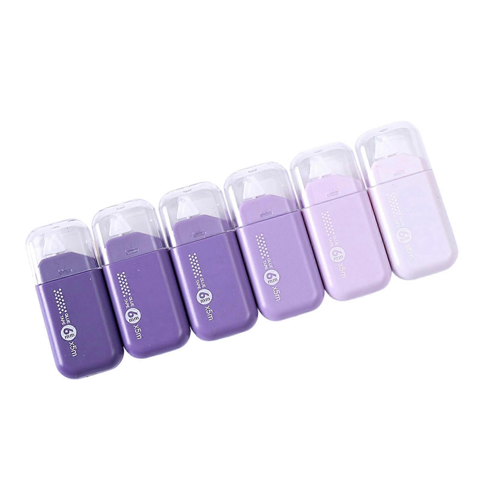 6pcs Dispensing Erasable Adhesive Pens with Gradient Effect Removable Formula for Journaling and Art Applications  Purple