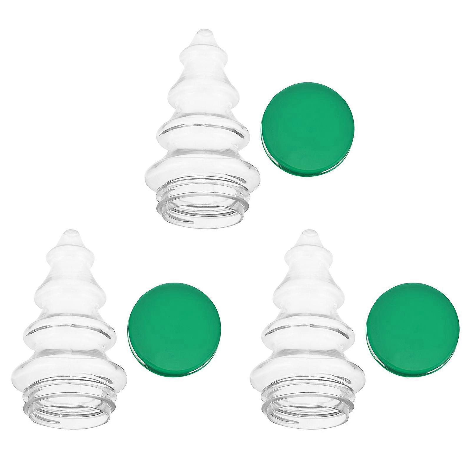 3Pcs Lovely Candy Bottles Christmas Tree Shaped Storage Bottles Wrapping Bottles