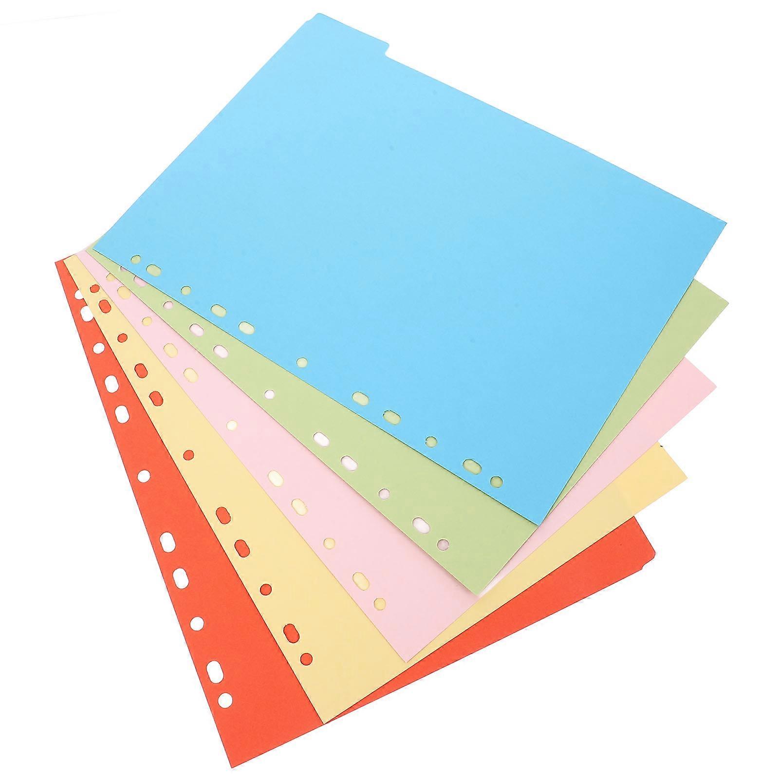 Assorted Color Binder Dividers for Notebook with 5 Sheets of Index Tabs