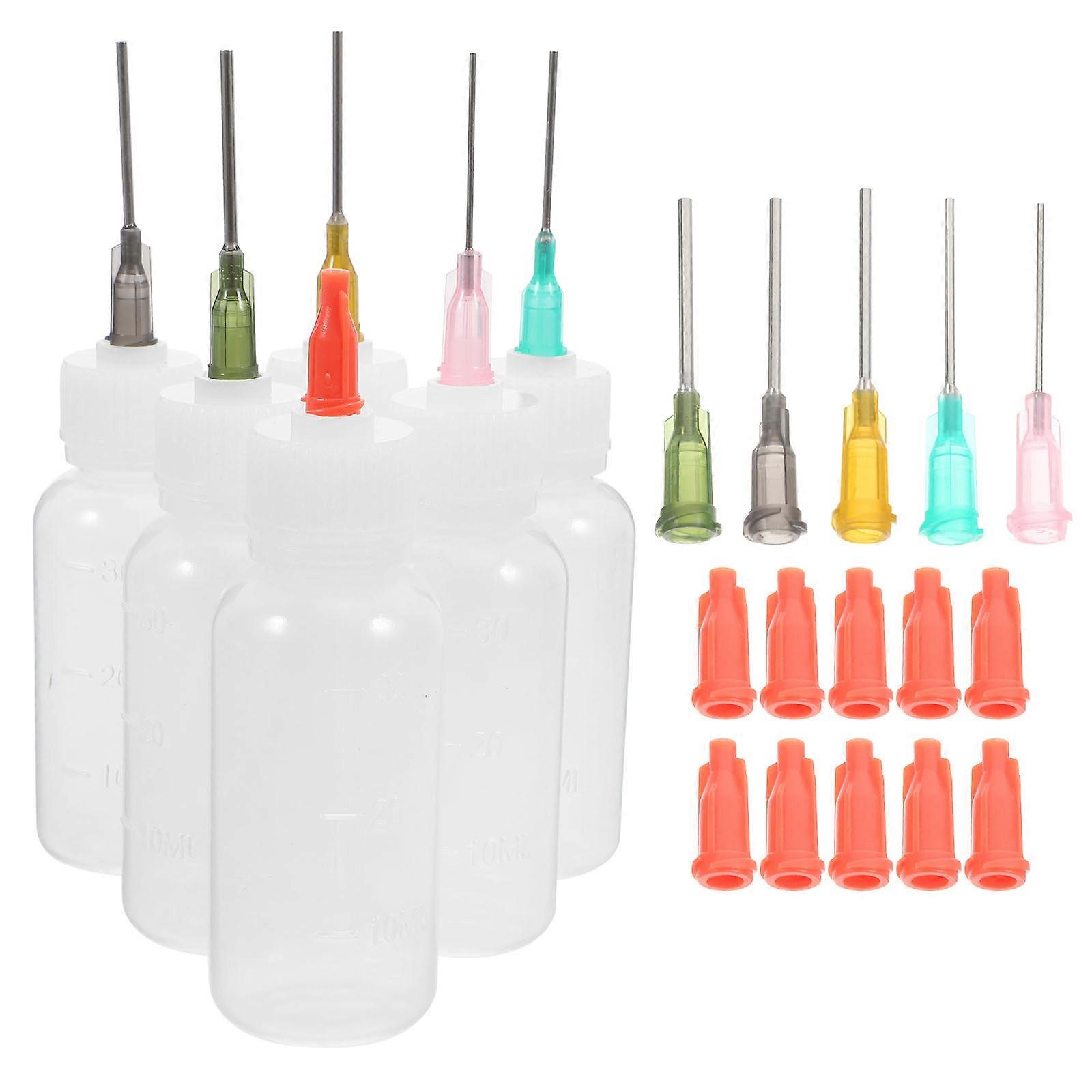 Compact Plastic Tip Bottle for Glue Dispensing with Needle Tip 4Sets