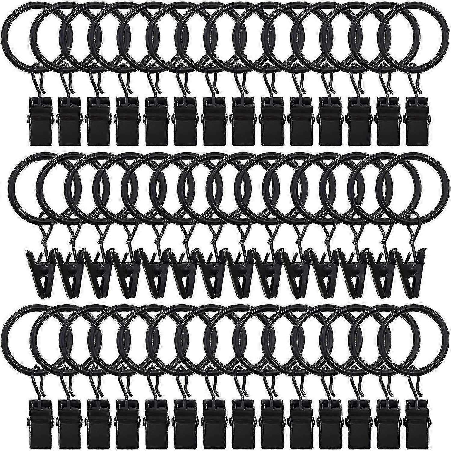 42 Packs of Curtain Ring, with Clips, Decorative Curtains, Rust, Retro, 1 Inch, Inner Diameter, Bla
