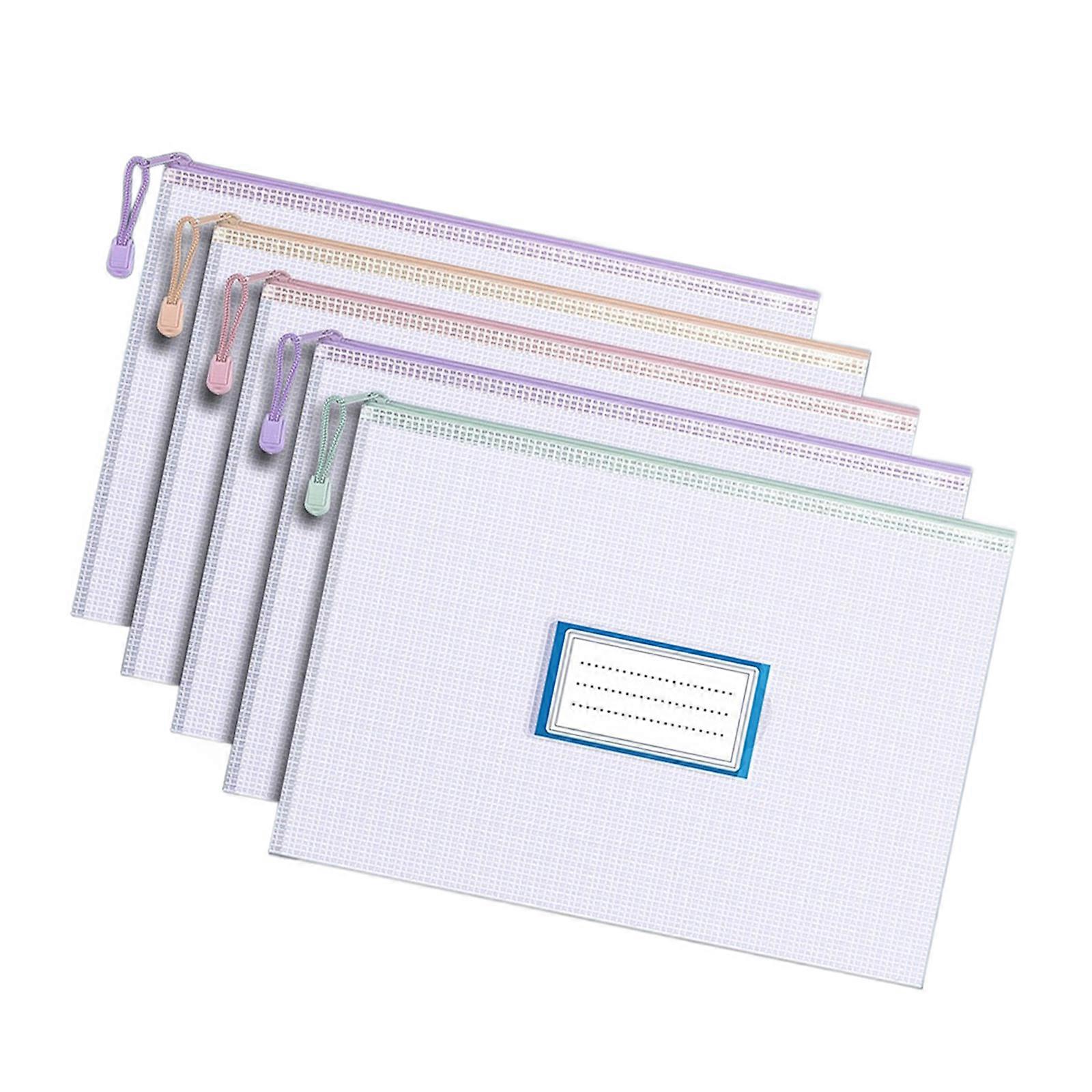 5 Pcs A 4 Document Bag File Organiser File Folders File Bag Document Folder Clear Document Organiser Storage Bag Multicolor