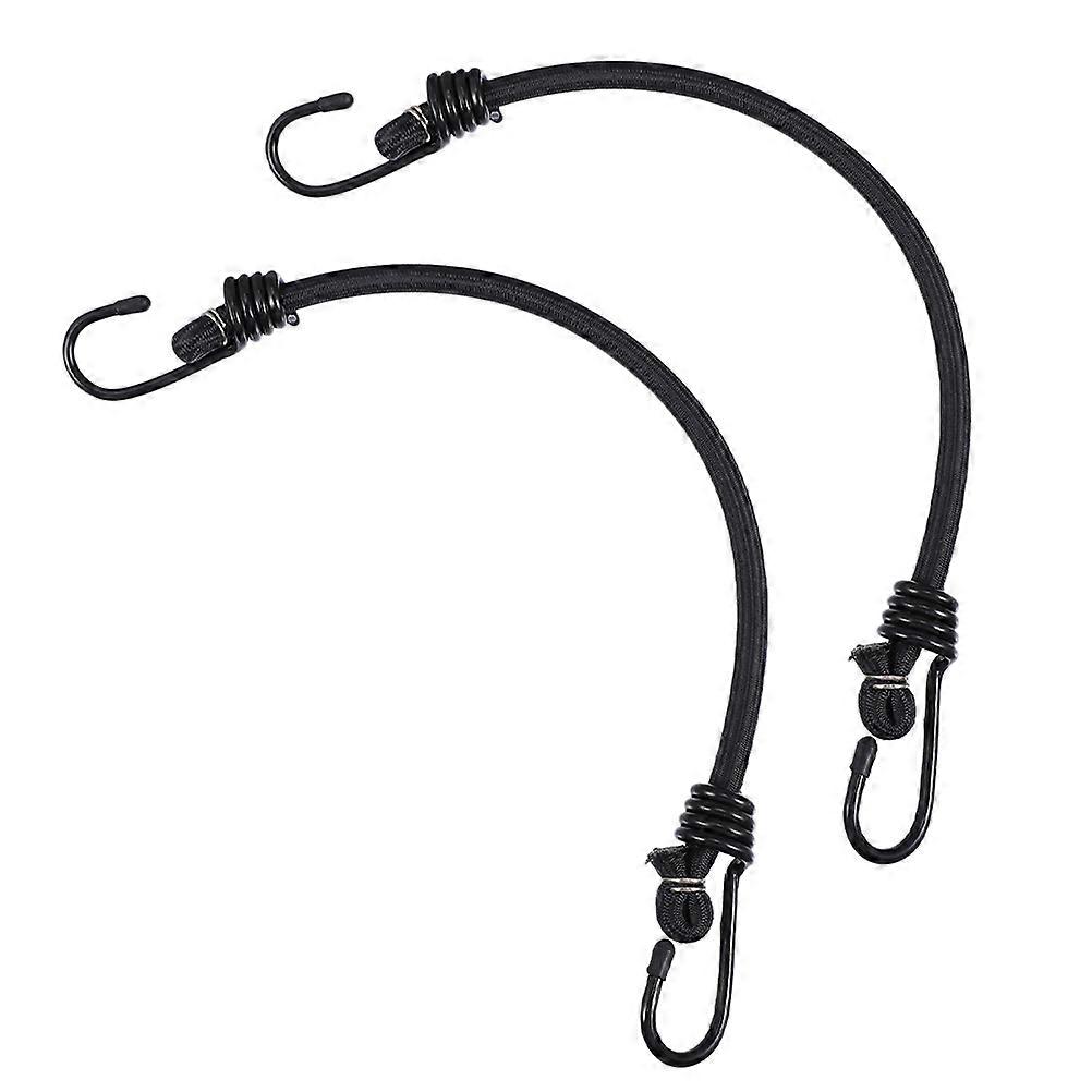 Bungee Cords with Hooks for Tent Setup and Luggage 2Pcs Durable Black
