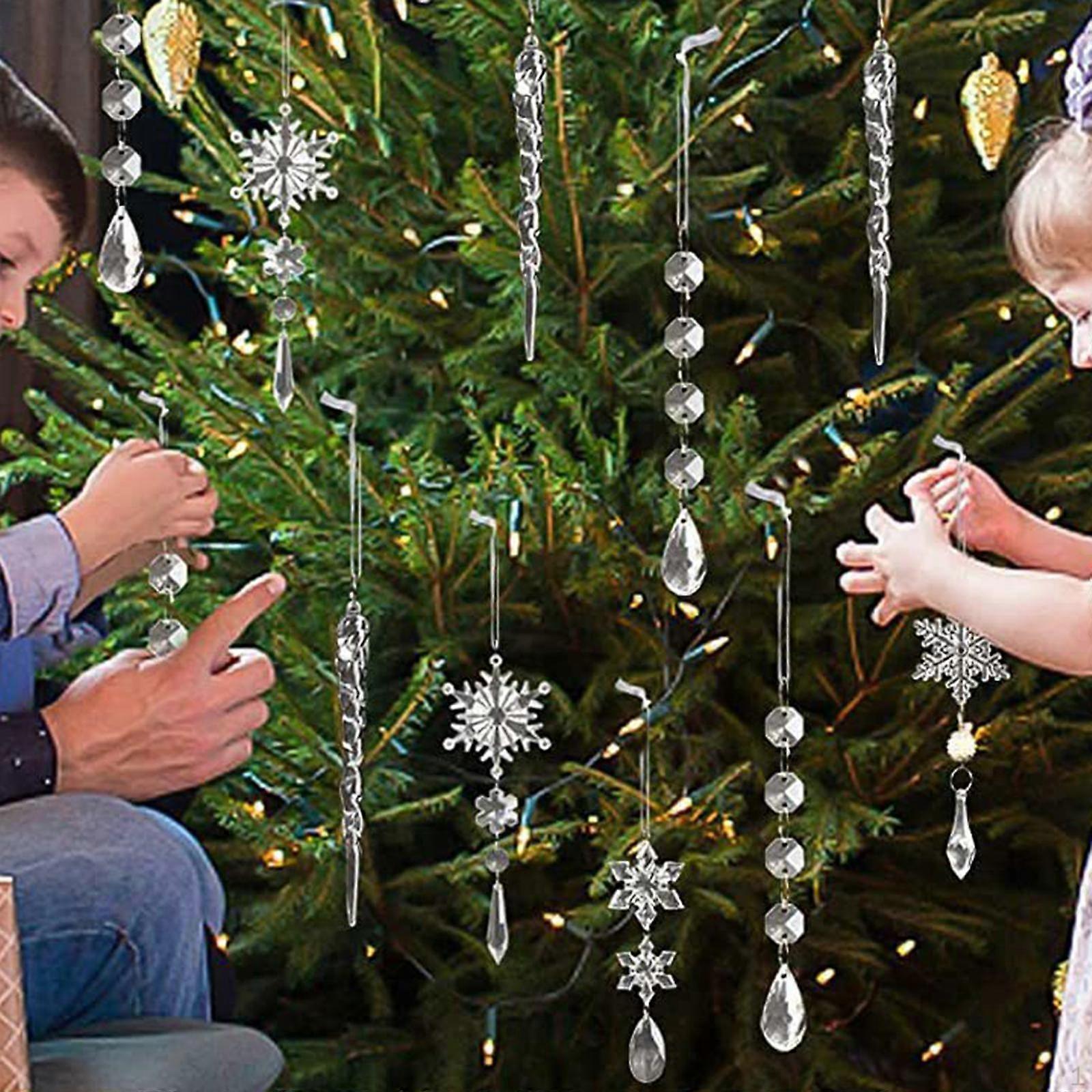 Christmas Icicles Snowflake Ornaments Decoration Drop for Window