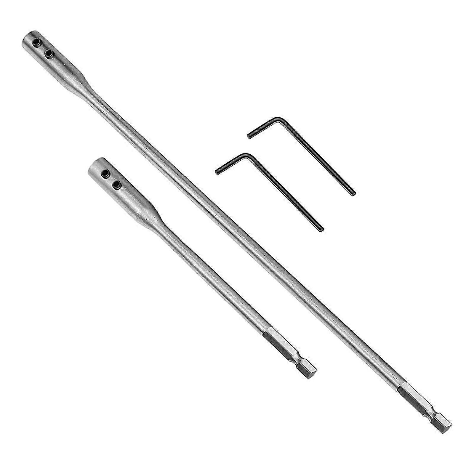 1/4" Hex Drill Extensions, 2Pcs Steel Rod for Wood Boring