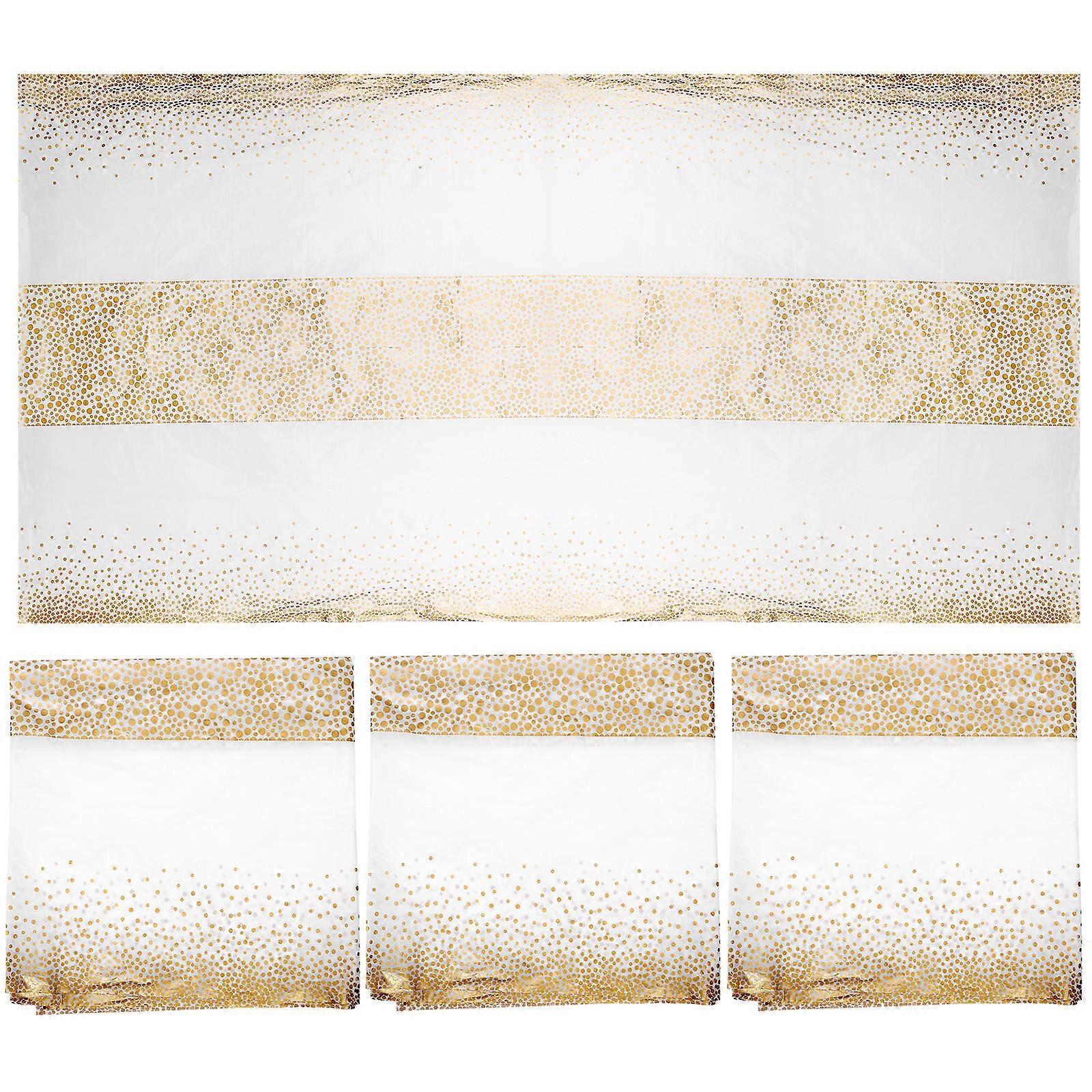 Golden Disposable Tablecloth 8Pcs For Rectangular Tables Perfect For Birthday Party Picnic Wedding