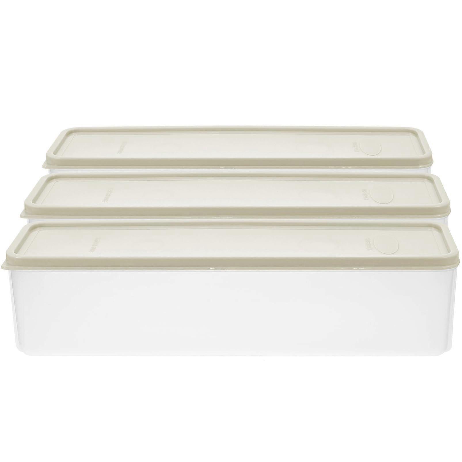 3pcs Airtight Pasta Storage Containers with Lids, Stackable Spaghetti Organizer, Green PP