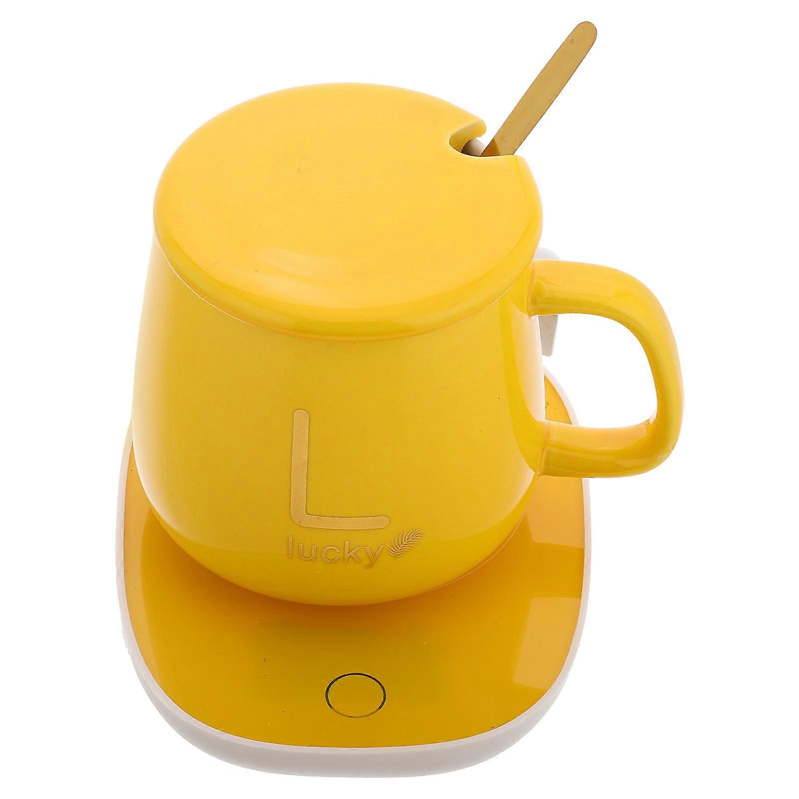 Ceramic Constant Temperature Coffee Mug Warmer Set for Desk Use USB Powered Coaster