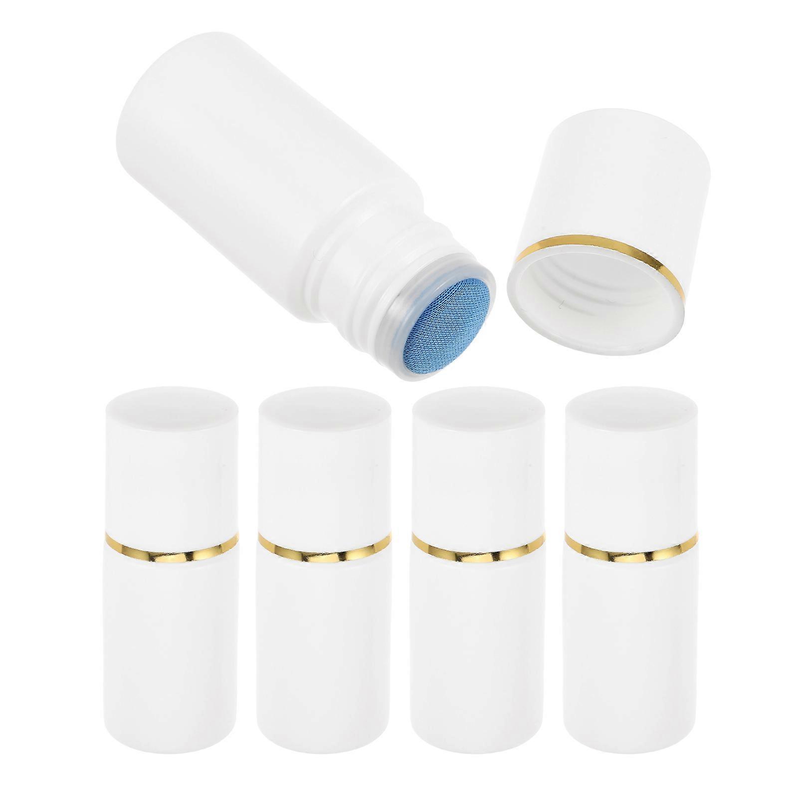Refillable Sponge Head Applicator Bottle for Cosmetic Use 5Pcs White Plastic Container