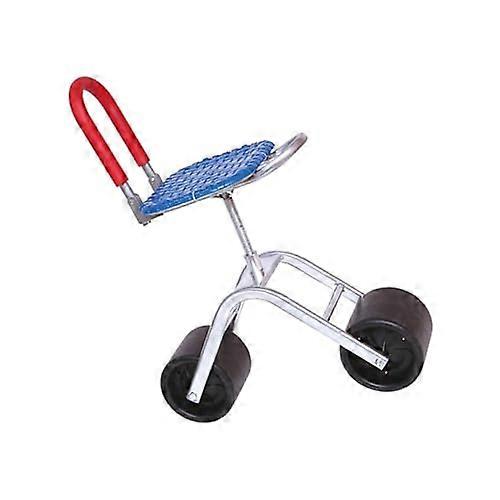 Garden Rolling Stool with Adjustable Height and Foldable Backrest for Lawn and Patio Work Blue Ref: 5562