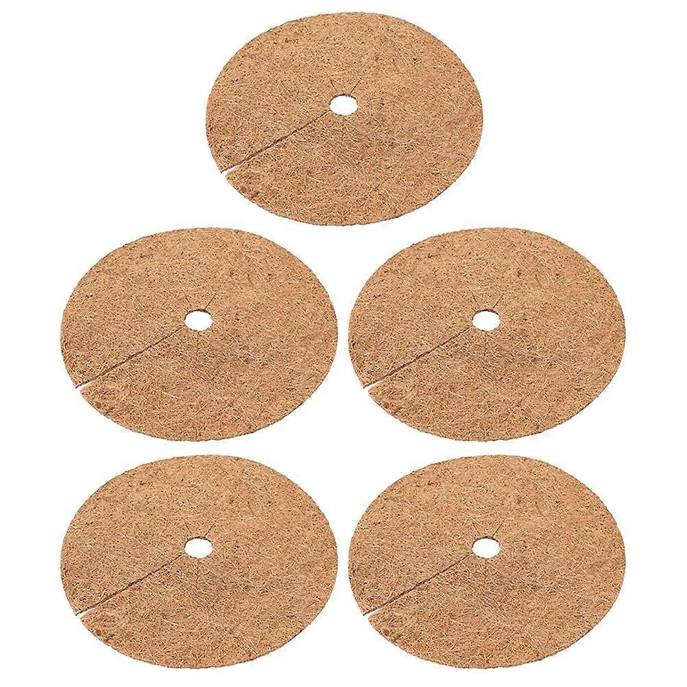 Brown Coir Mulch Ring for Flower Pot Protection 5Pcs Set