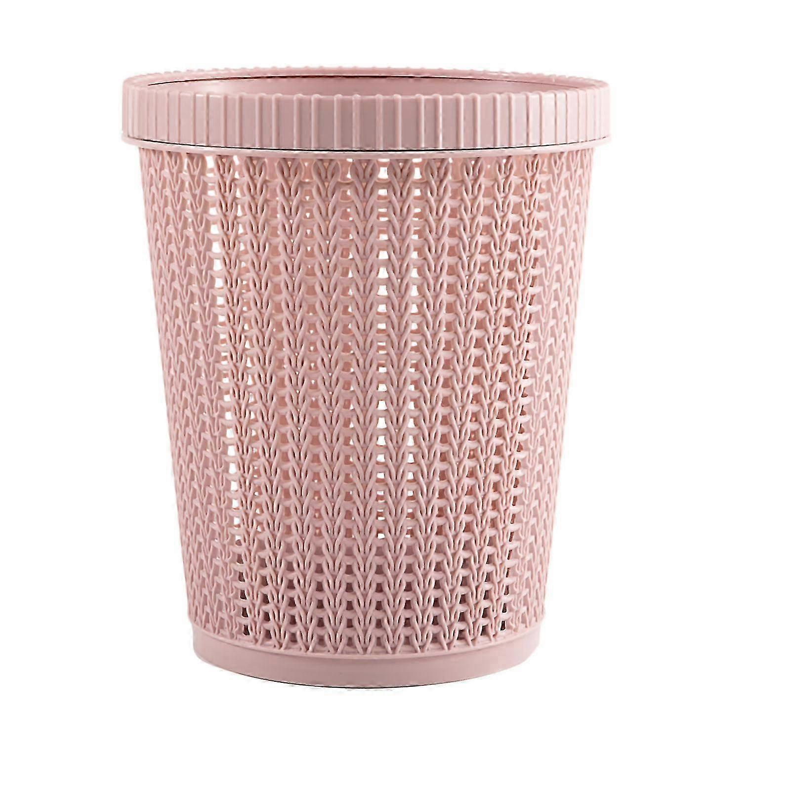 2025 Pulling Bag Trash Can Imitation Rattan Plastic Garbage Bin