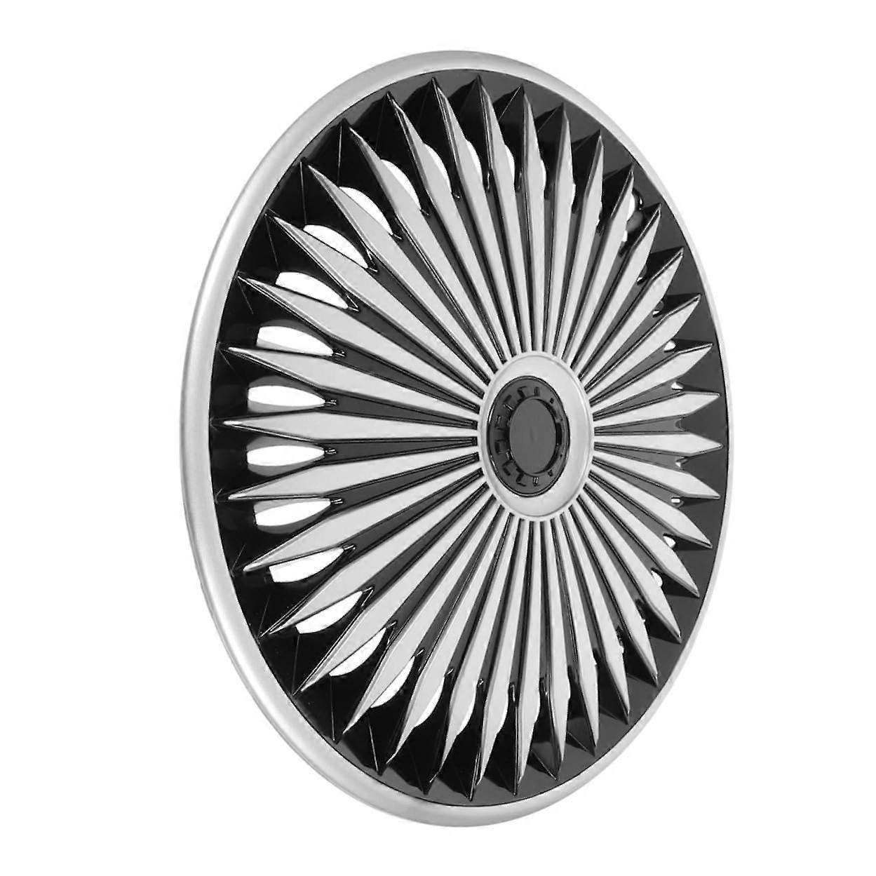 14 Inch Silver Wheel Covers Universal Fit Hubcaps Durable PP Material Easy Snap Installation