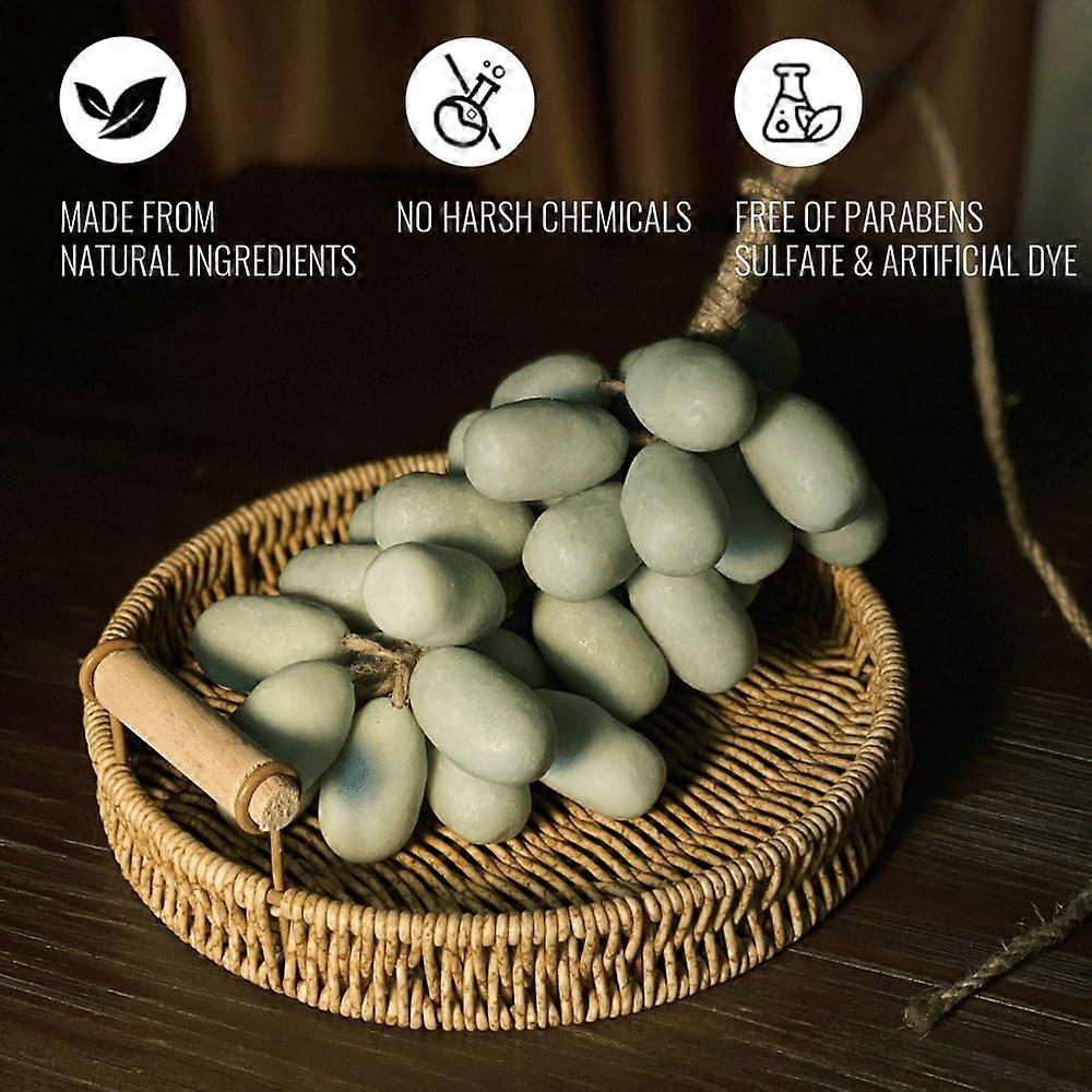 Handmade Grape Soap Cold Process with Pink Crystal Cluster for Decorative Bath and Creamy Hydration