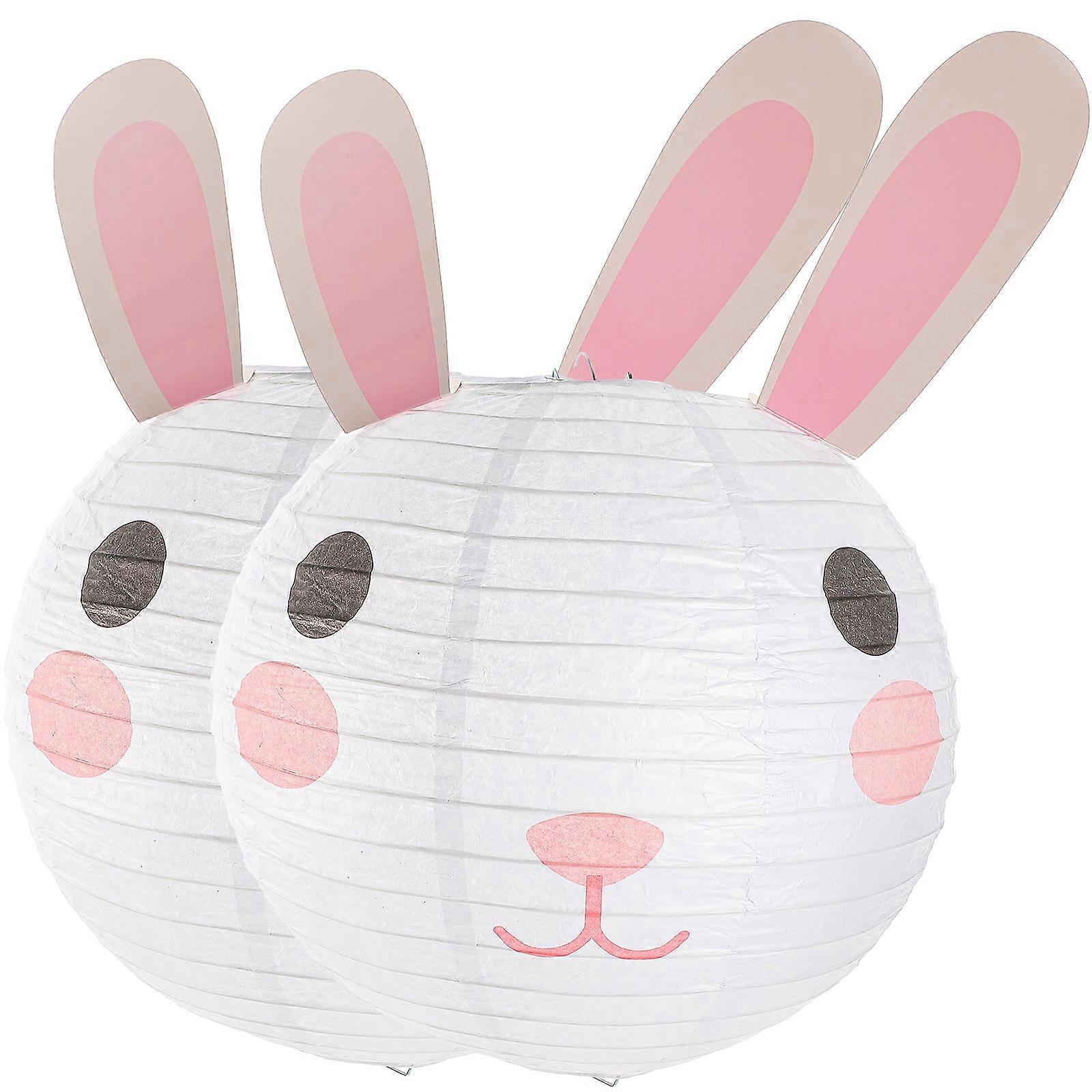 Birthday Rabbit Lantern Bunny Lantern Decoration for 2Pcs Party