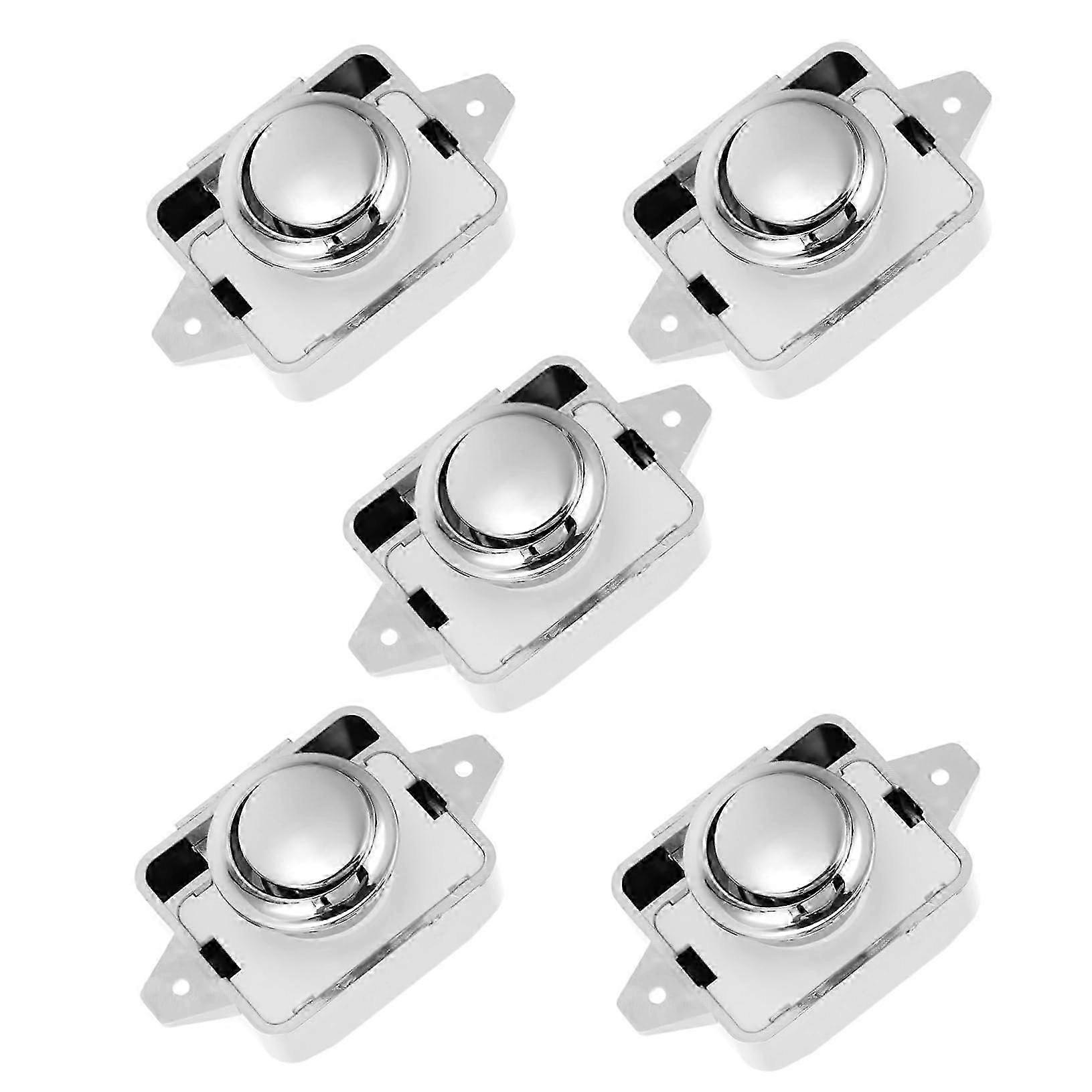 5pcs Push Button Switch Lock Door Lock Catch Push Button Latch Latches Door Catch Knobs Zinc Alloy Silver 26-27s