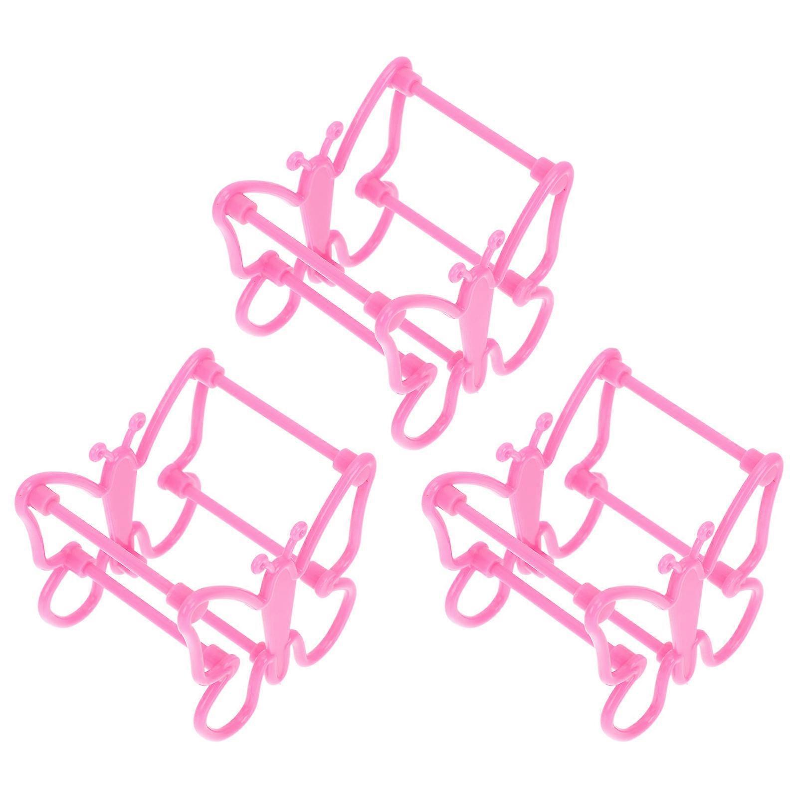 Makeup Sponge Holder Plastic Drying Rack Pink 3Pcs for Cosmetic Use