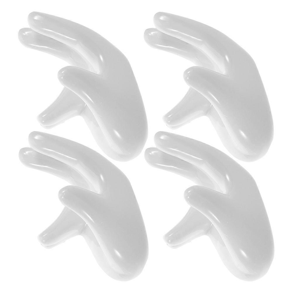White Porcelain Hand Shaped Egg Holder for Kitchen Boiled Eggs 4Pcs