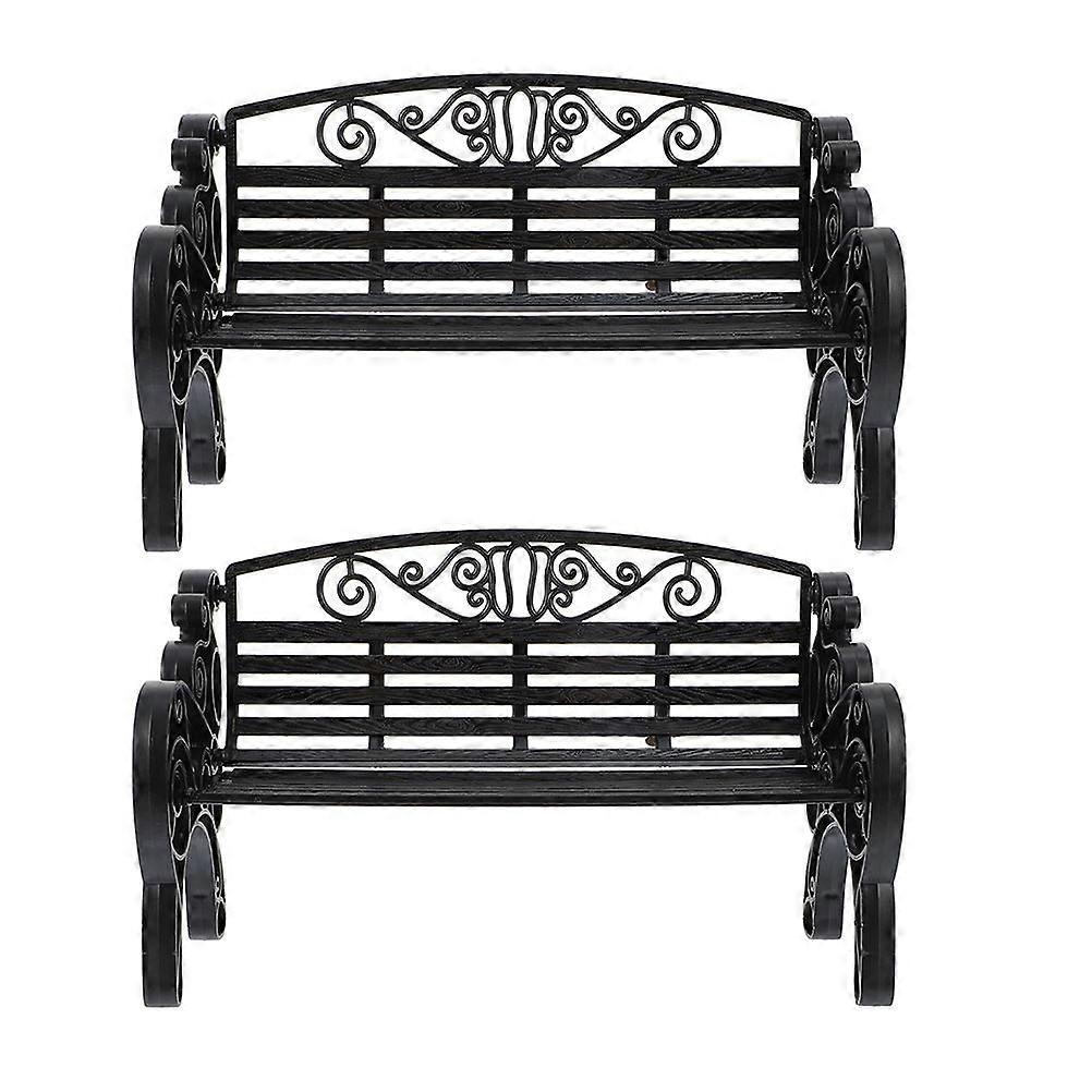 2pcs Park Bench Models Mini Benches Doll House Decorative Mini Bench Ornaments