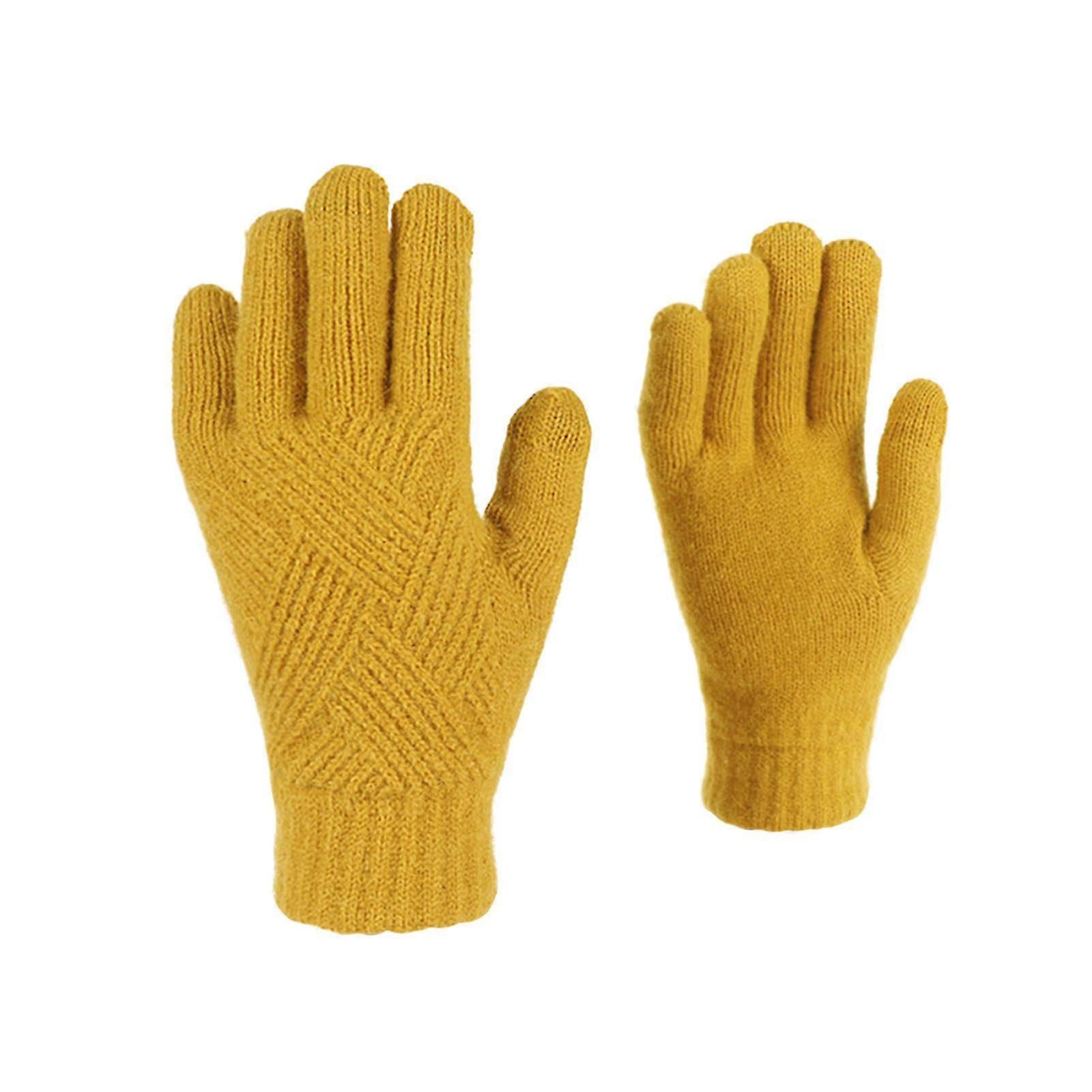 Women's Winter Double-Layer Knitted Gloves, Thickened Cold-Proof Riding Gloves