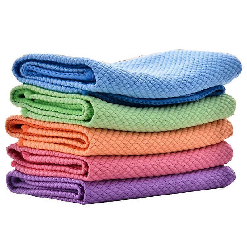 Super Absorbent Fish Scale Microfiber Cloths - 5 Pack, 30x40cm