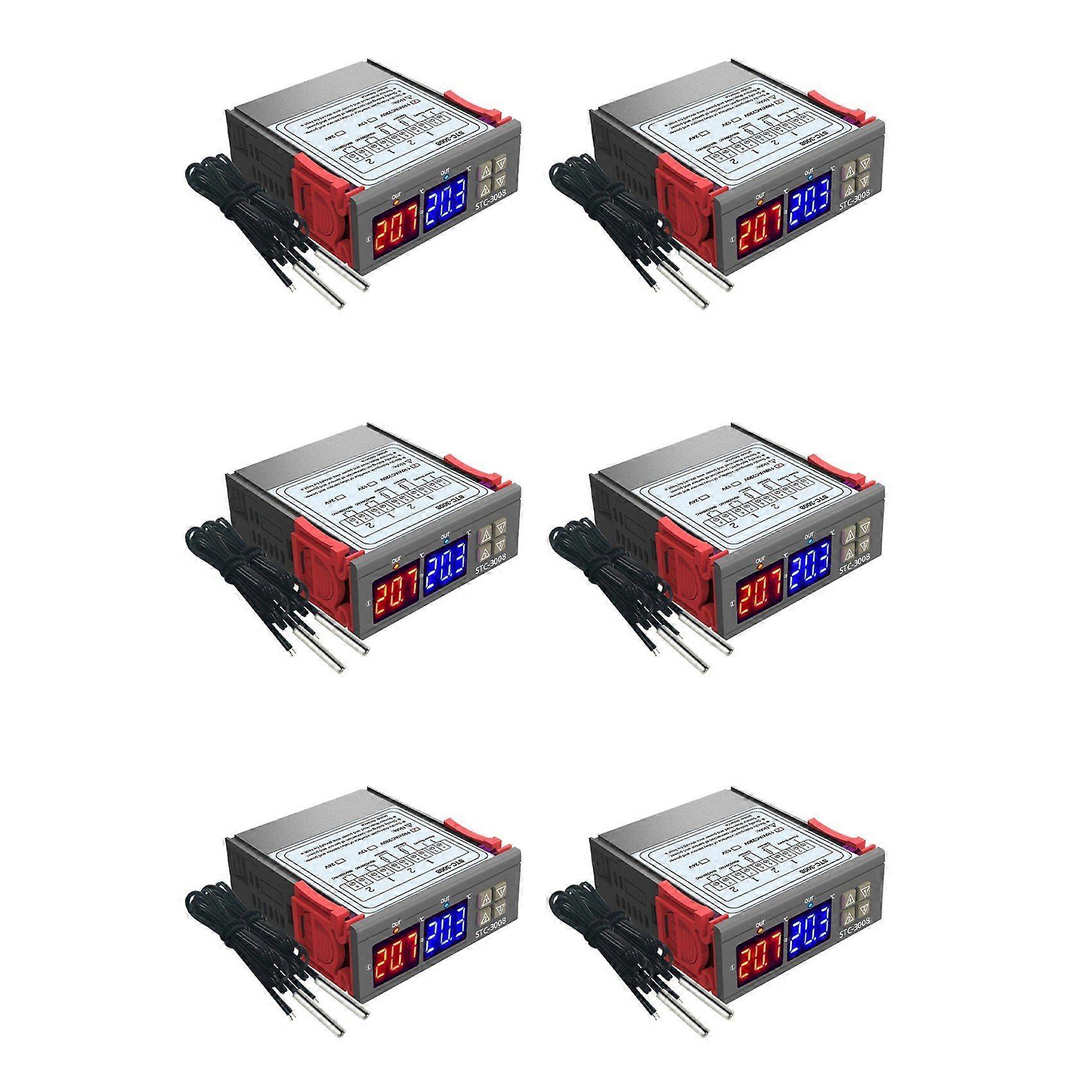 6X Digital Thermostat Temperature Controller STC-3008 Thermometer Sensor Hygrometer AC110-220V