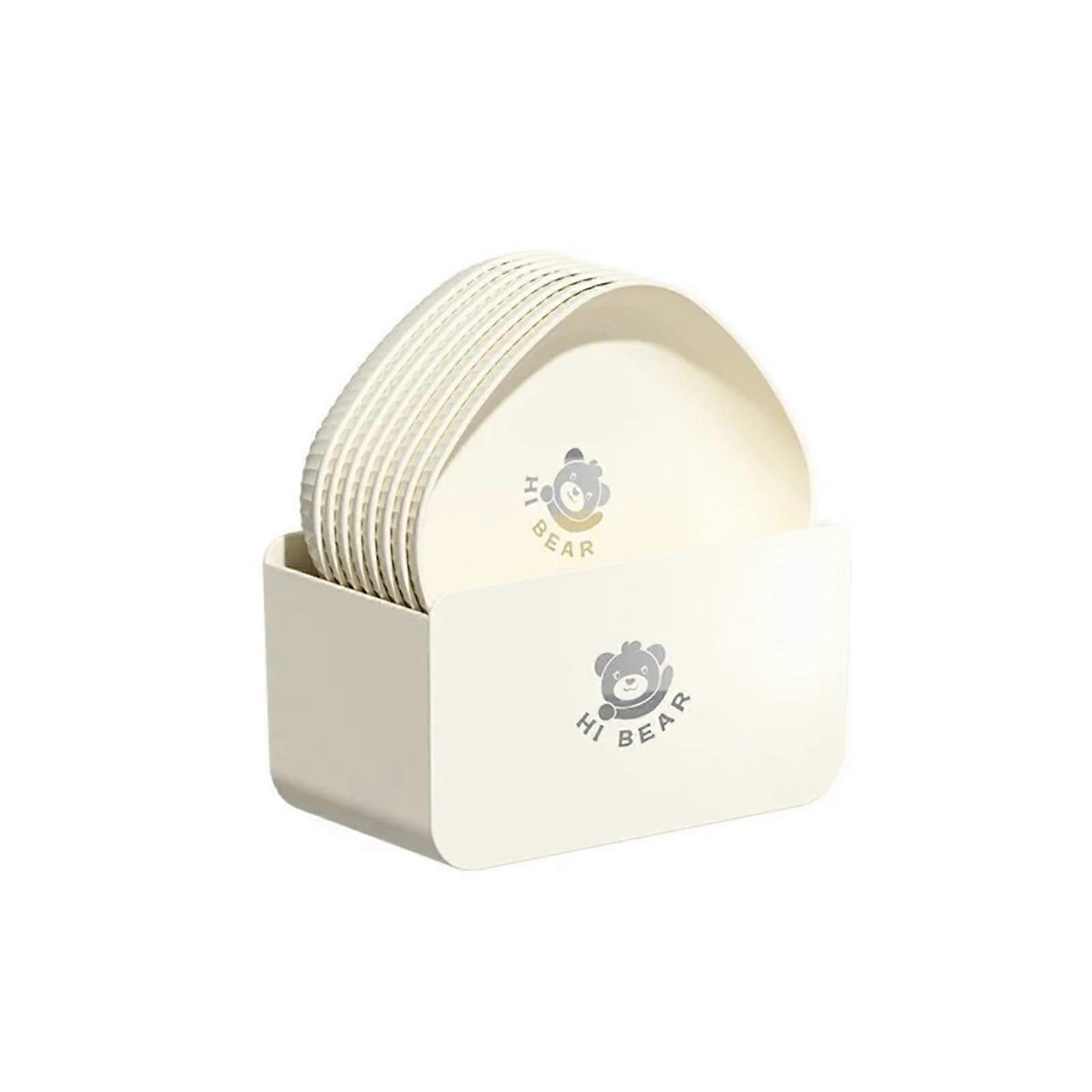 Plastic Snack Plates Set with Base, Beige Reusable Square Dessert Serving Plates, 6 Pcs Durable Easy Clean