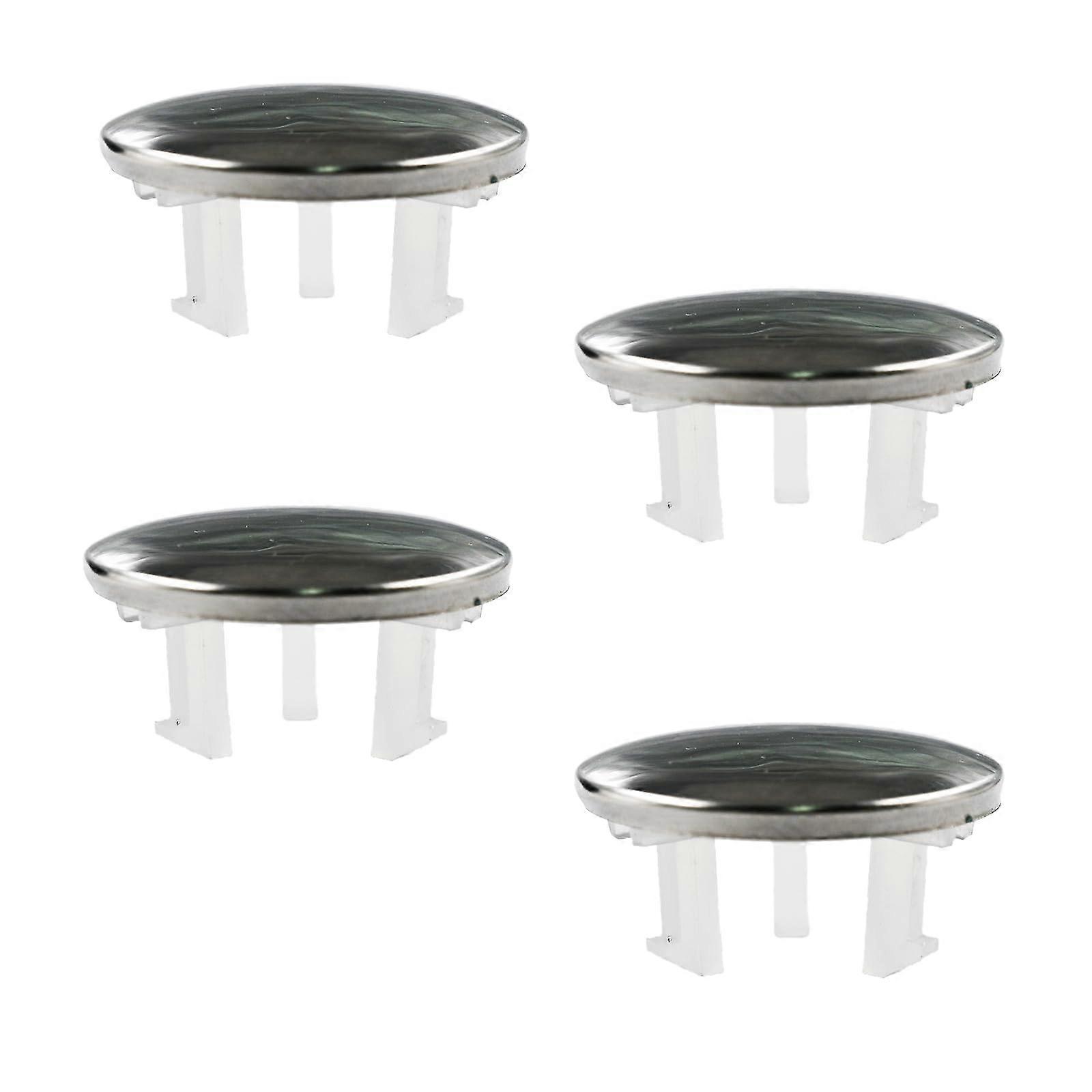 4 Pack Bathroom Sink Overflow Covers Silver Universal Basin Fit CorrosionResistant Easy Install