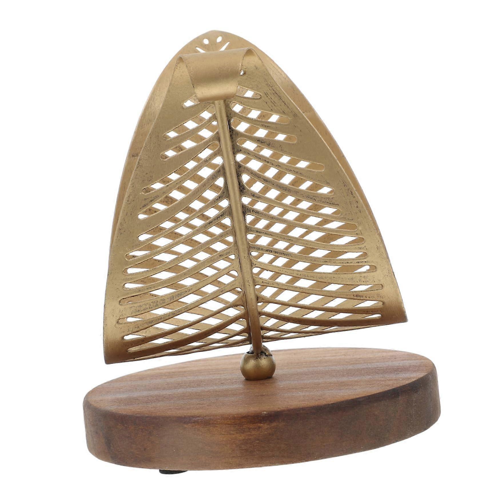 Rustic Metal Napkin Holder Leaf Design Stand SpaceSaving for Dining Table and Kitchen