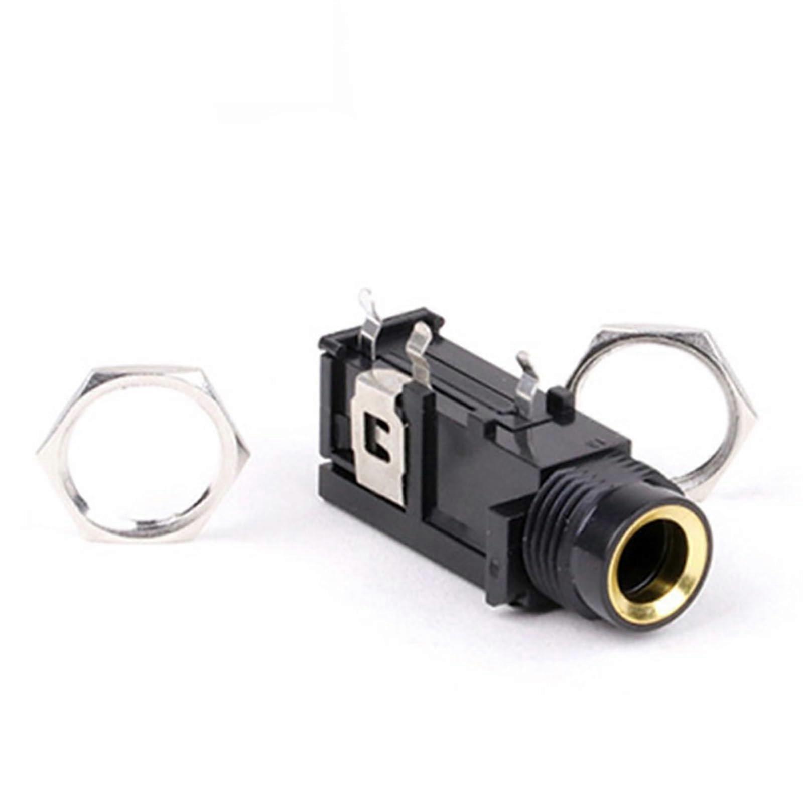 10Pcs 1/4 Inch Mono Female Panel Mount Jack 6.35mm PCB Audio Socket Durable Microphone Connector