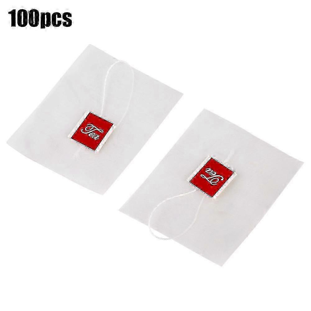 100pcs Nylon Transparent Empty Tea Bags Herbs Strainer Filter Loose Paper with Drawstring 6.5*8
