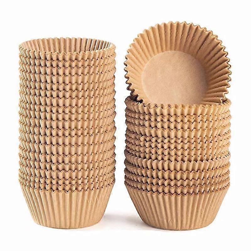 Unbleached Parchment Cupcake Liners Brown Paper Baking Cups 200 Pack Grease Resistant Standard Size