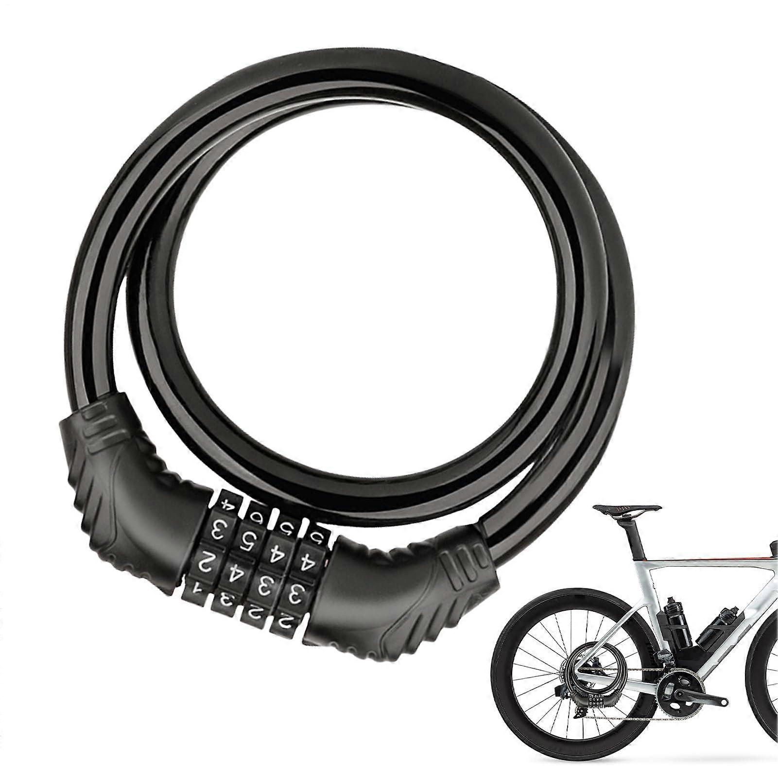 Heavy Duty Combination Bike Lock with 4Digit Code, Weatherproof AntiTheft Chain for Scooter and Bicycle, Black