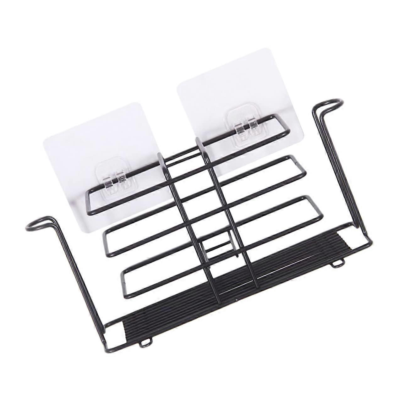 Wall Mounted Toothbrush Holder with Toothpaste Dispenser, Rustproof Iron, No Drill Bathroom Organizer