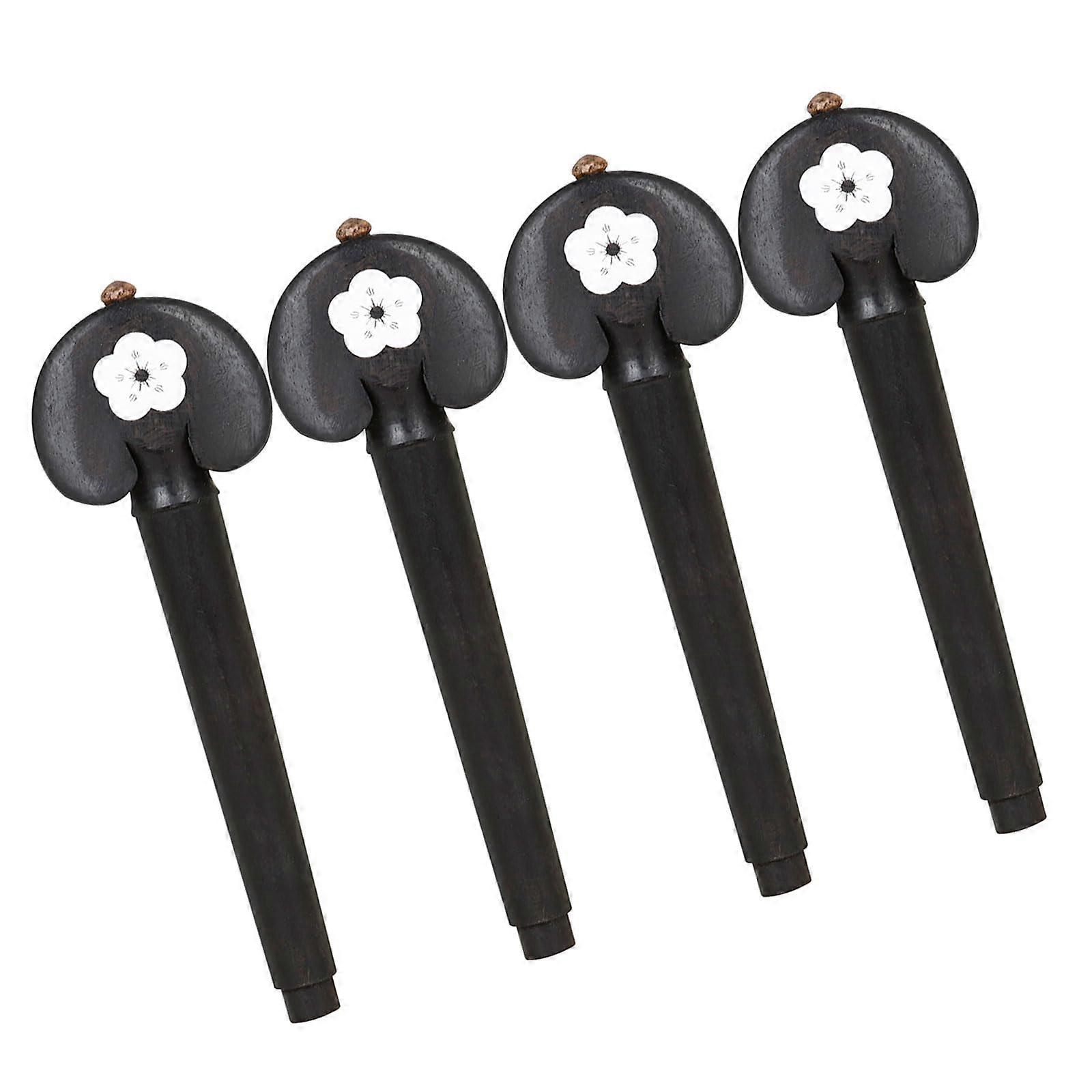 4pcs Ebony Cello Tuning Pegs Set for Accurate Stable Tuning and Durable Full Replacement