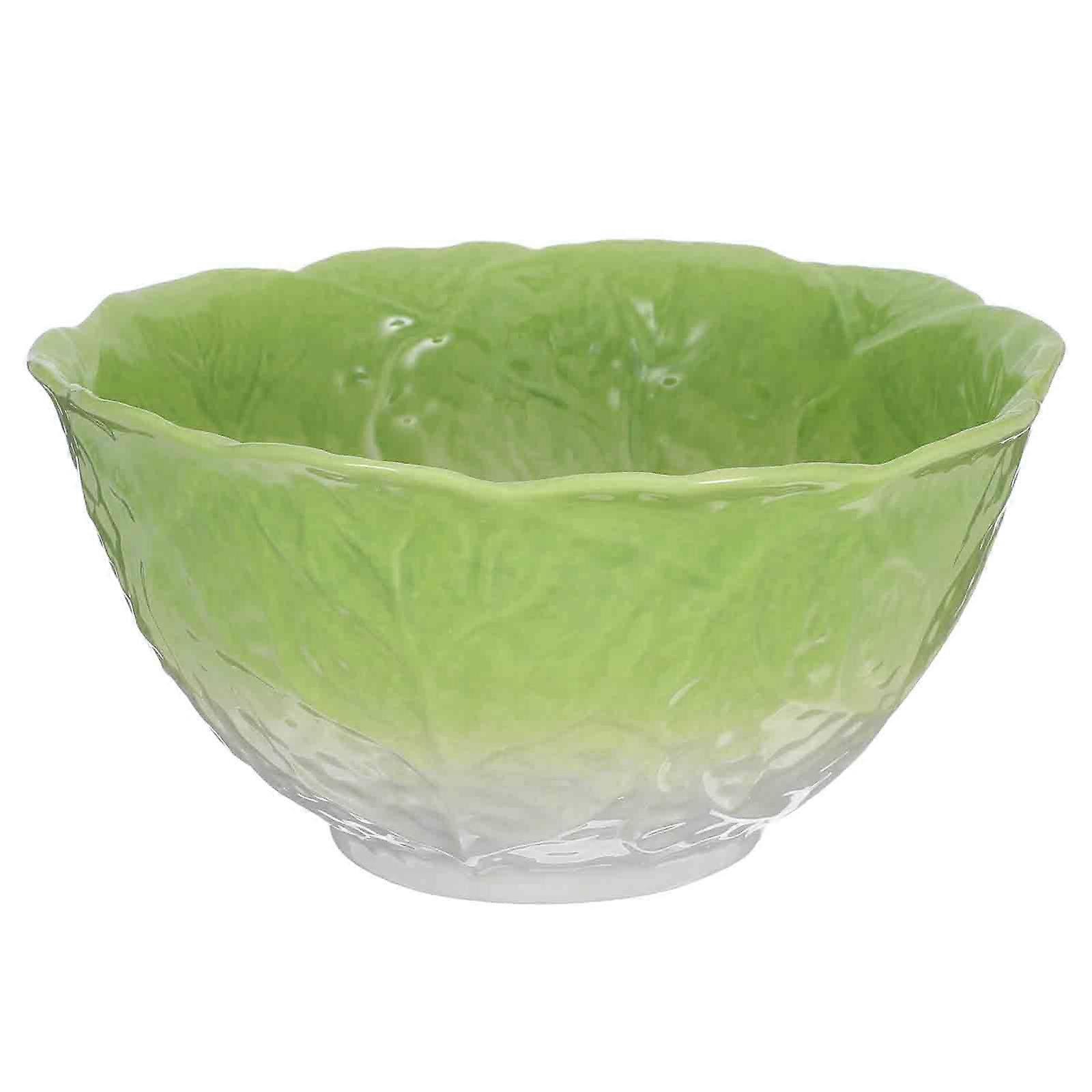 Embossed Cabbage Porcelain Bowl Ceramic Serving Dish for Kitchen