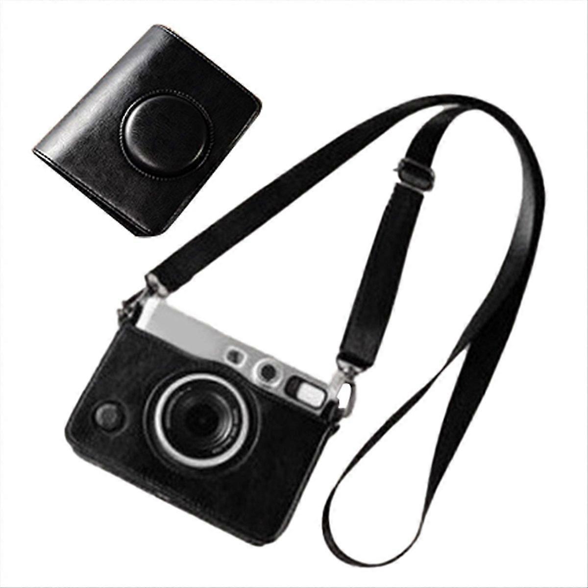 PU Leather Camera Bag for Fujifilm Instax Mini EVO Protective Case with Shoulder Strap Camera Access