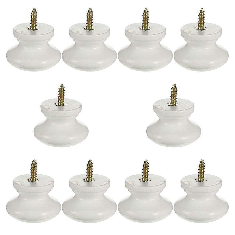 Round Wood Drawer Knobs Solid Wood Cabinet Pull Knob for Decoration 10Pcs