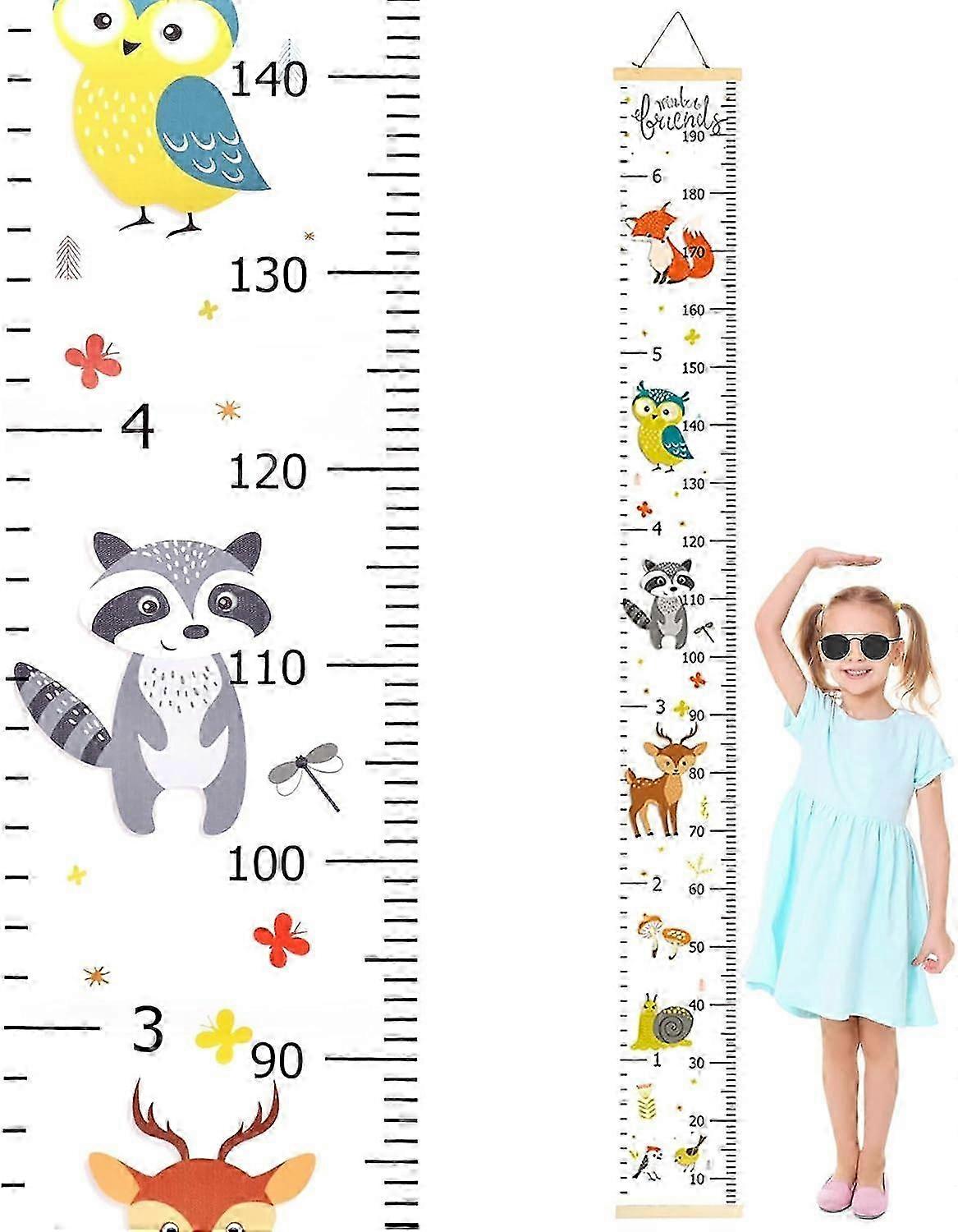 Animal Pattern Height Chart for Children, Nursery Wall Hanging Growth Tracker
