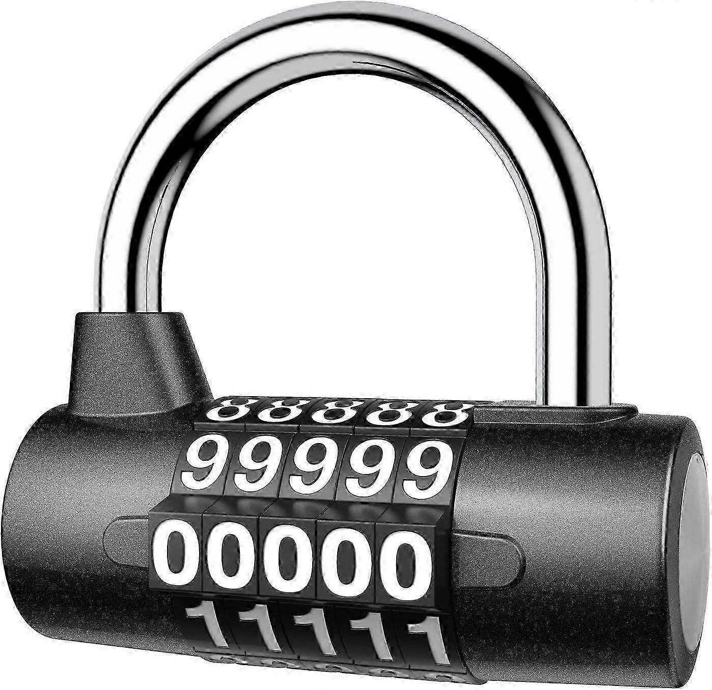 5 Digit Combination Lock, Re-settable Combination Padlock, Outdoor Combo Lock,